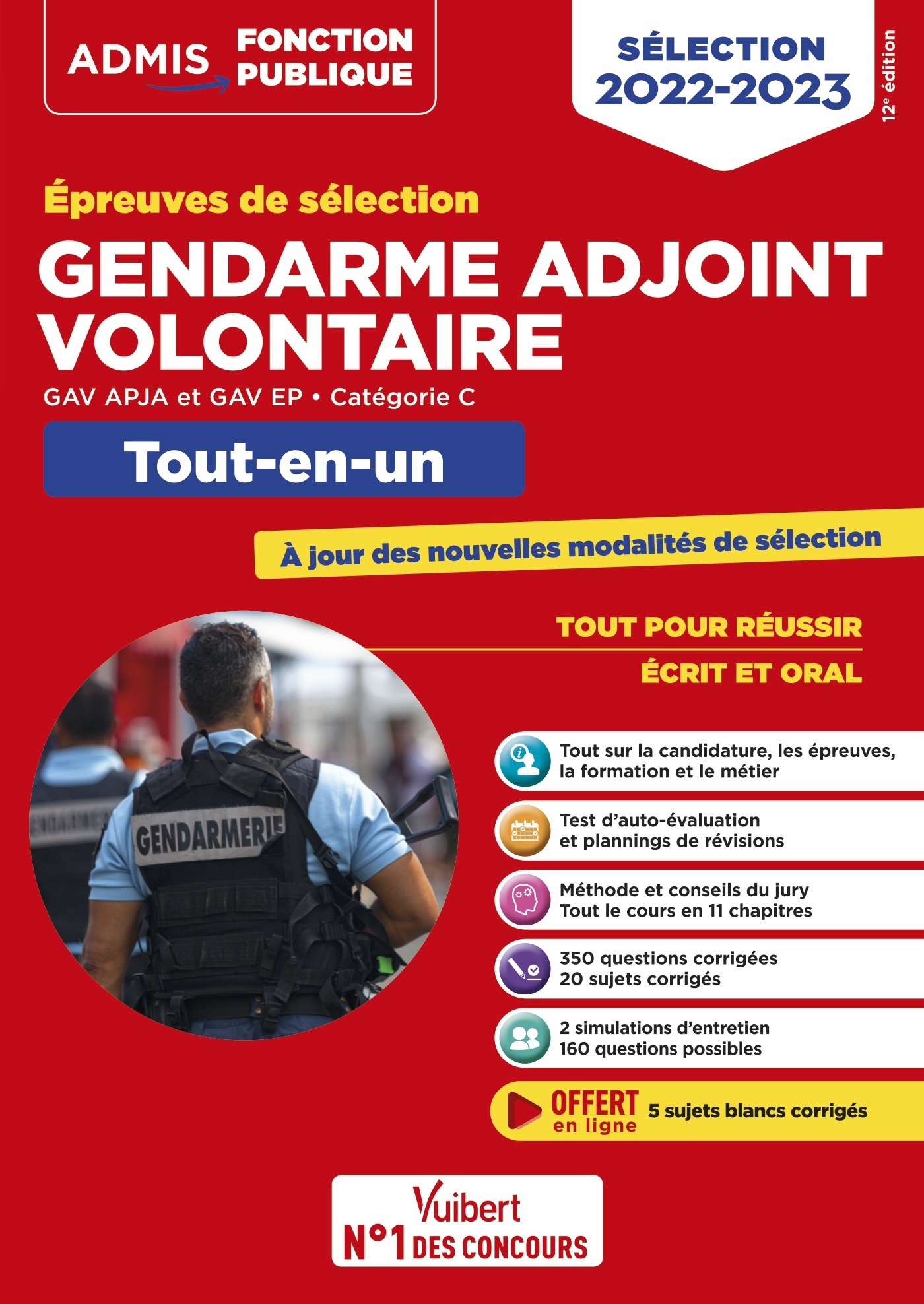 Epreuves de sélection Gendarme adjoint volontaire 2022-2023 - Catégorie C - Tout-en-un