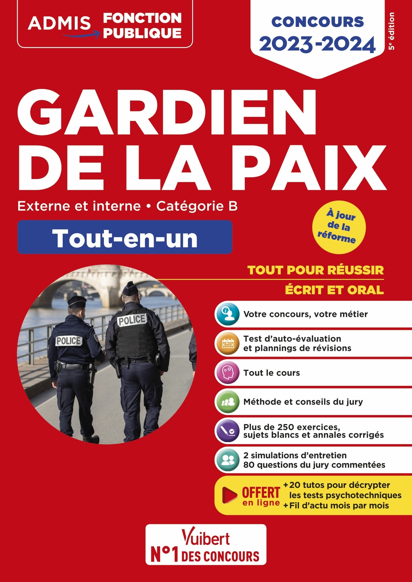 Concours Gardien de la paix - Catégorie B - Tout-en-un - 20 tutos offerts