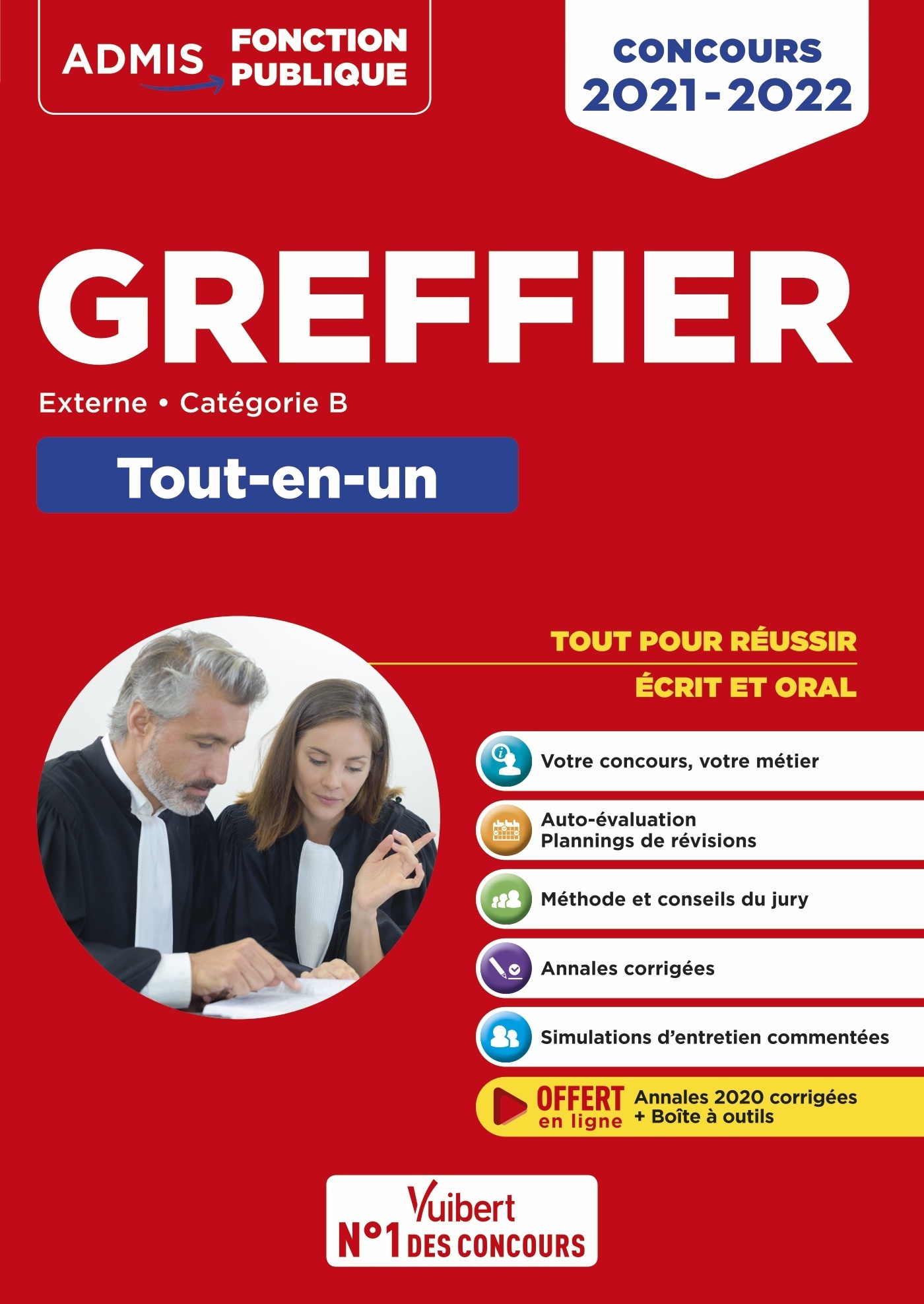 Concours Greffier - Catégorie B - Tout-en-un - Annales 2020 offertes