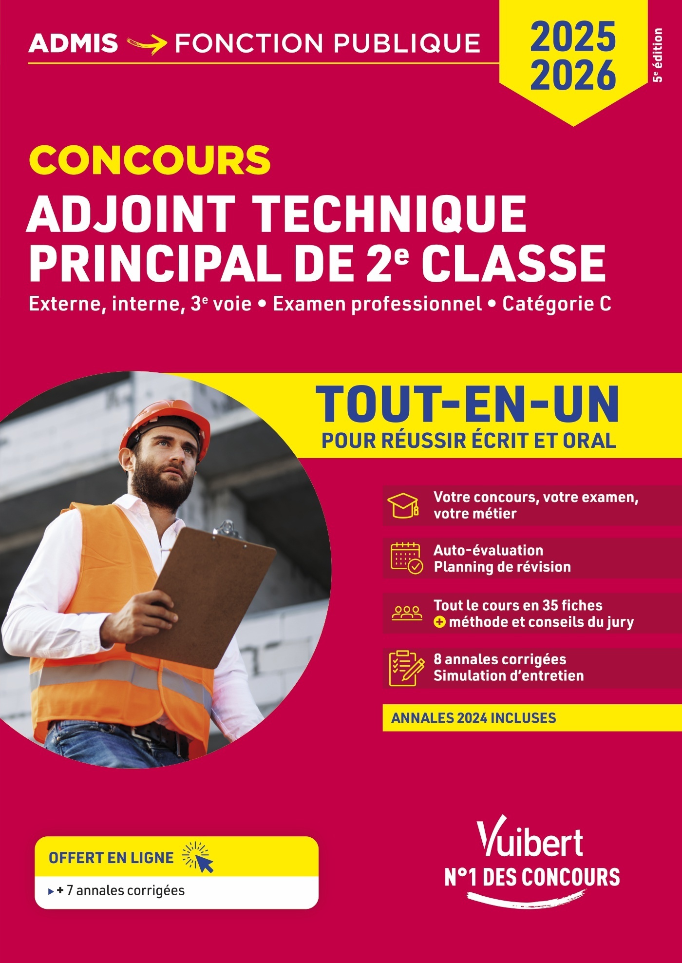 Concours Adjoint technique principal de 2e classe - Catégorie C - Tout-en-un - Annales 2024 incluses