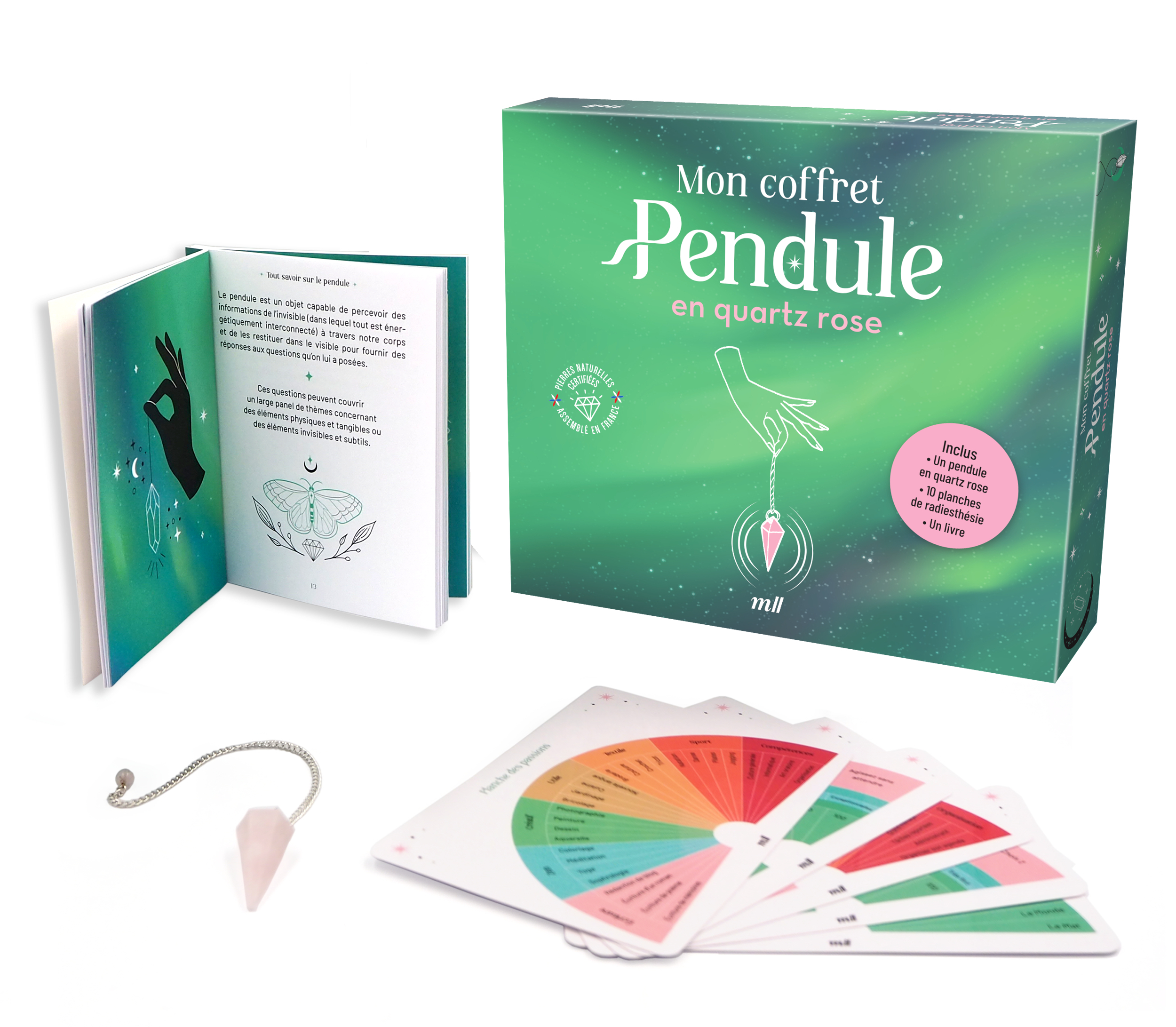Mon coffret pendule en quartz rose - Découvrez les mystères de la radiesthésie