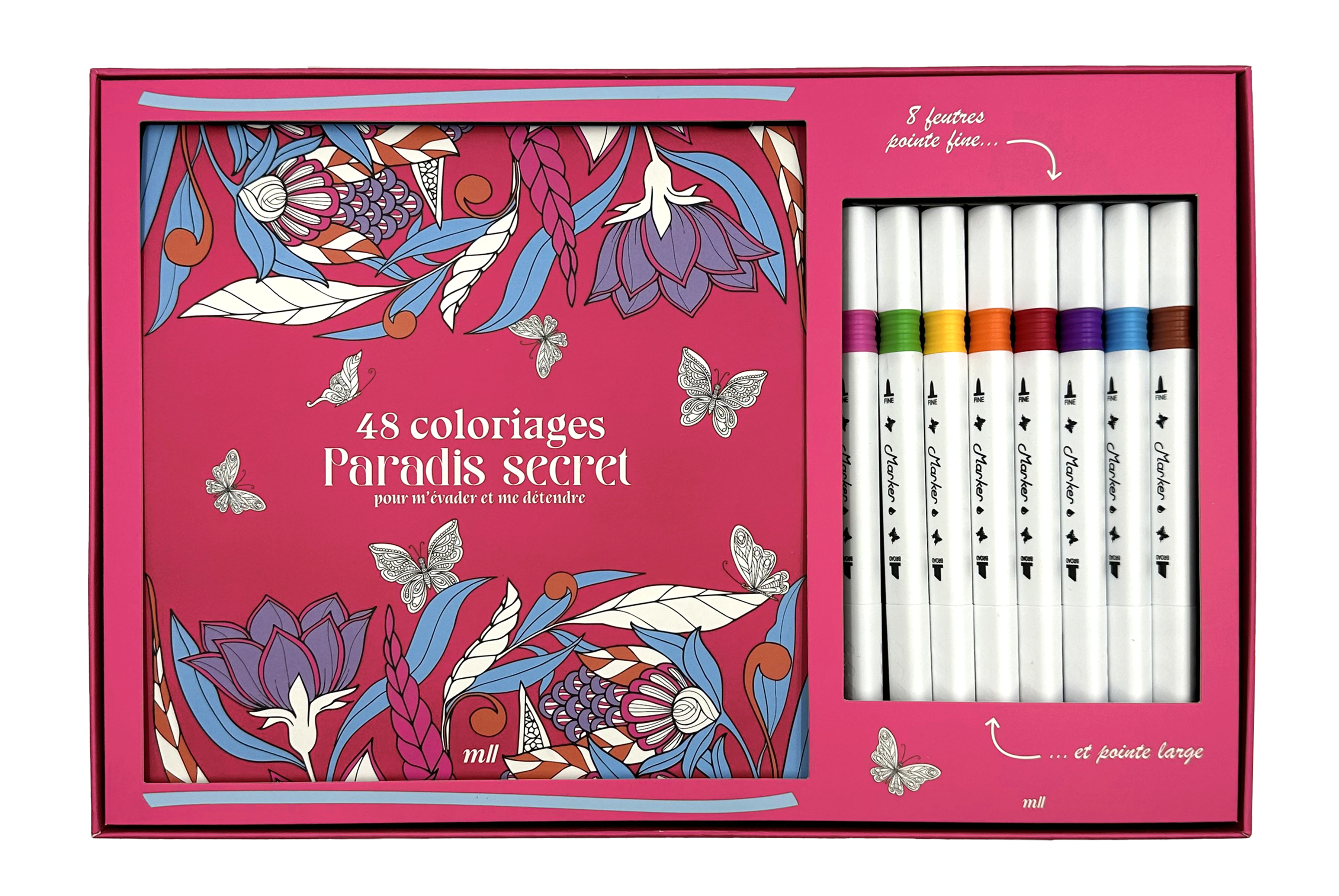 Coffret Coloriage - 48 coloriages - Paradis secret pour m'évader et me détendre