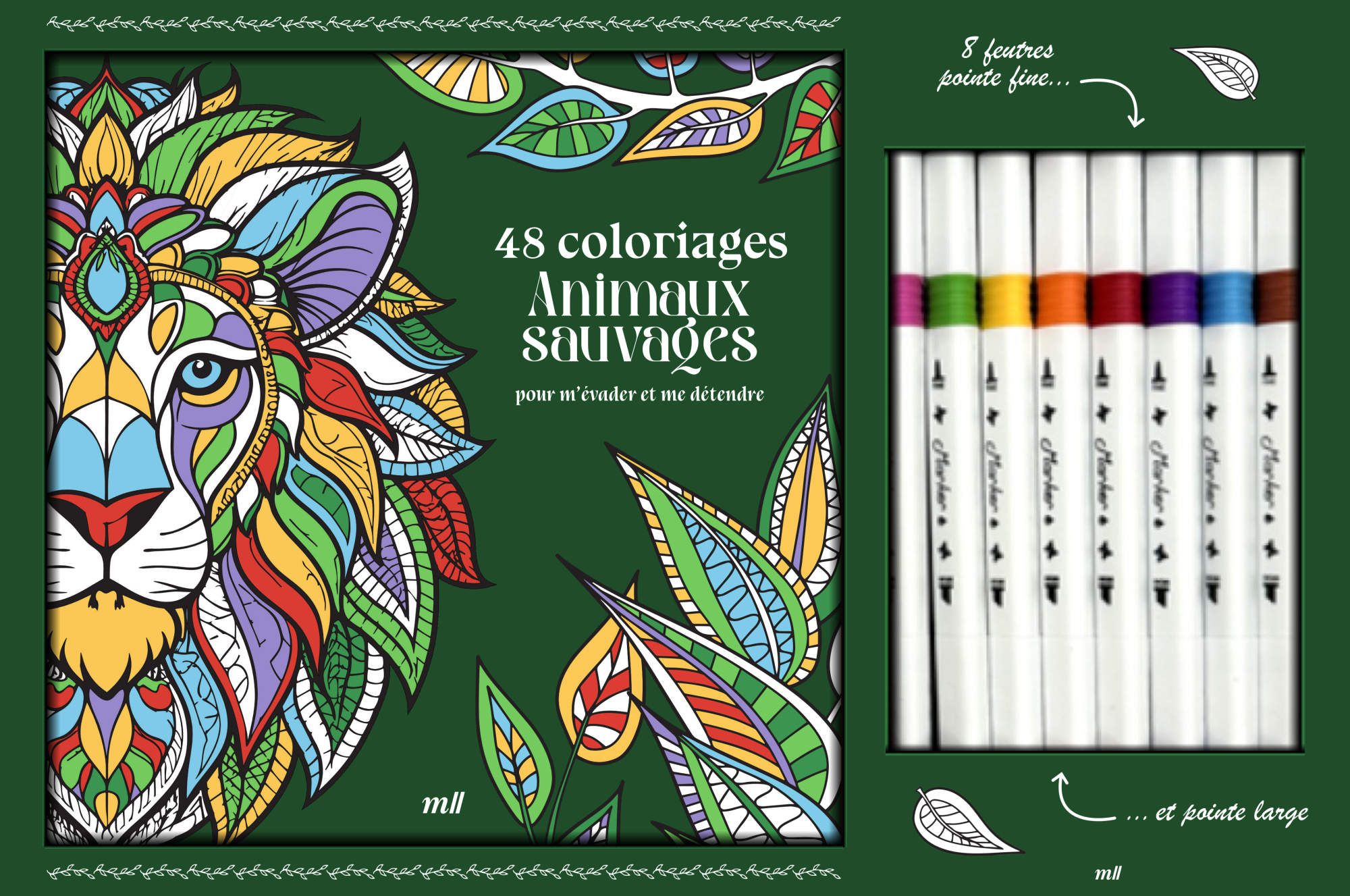 Coffret 48 Coloriages - Animaux sauvages