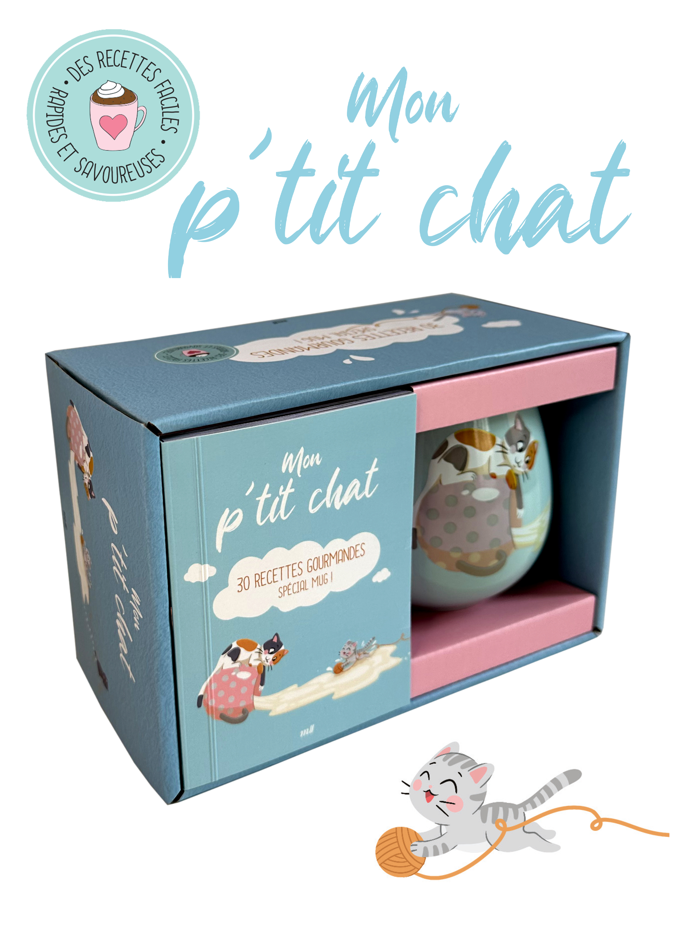 Coffret Mug - Mon p'tit chat - 30 recettes gourmandes spécial mug ! 
