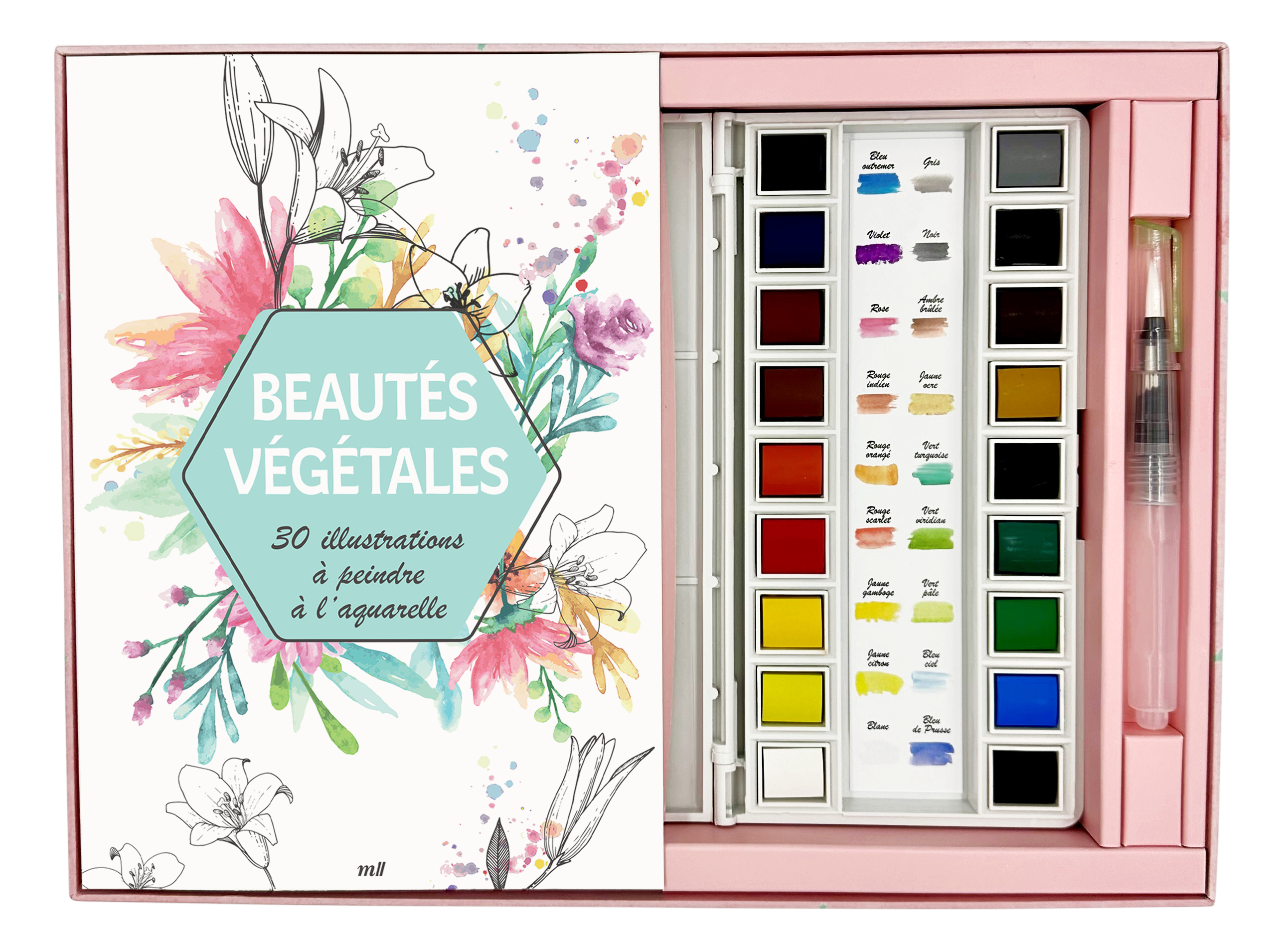 Coffret Aquarelle - Beautés végétales - 30 illustrations à peindre à l'aquarelle
