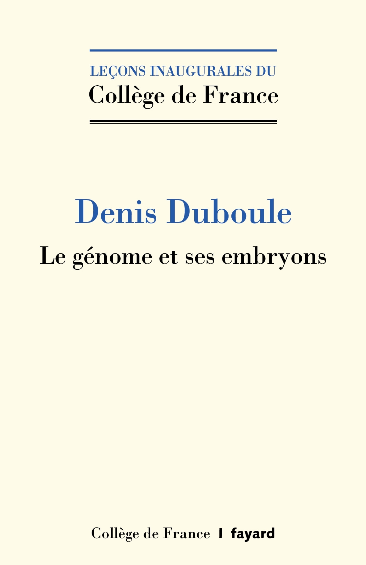 Le génome et ses embryons