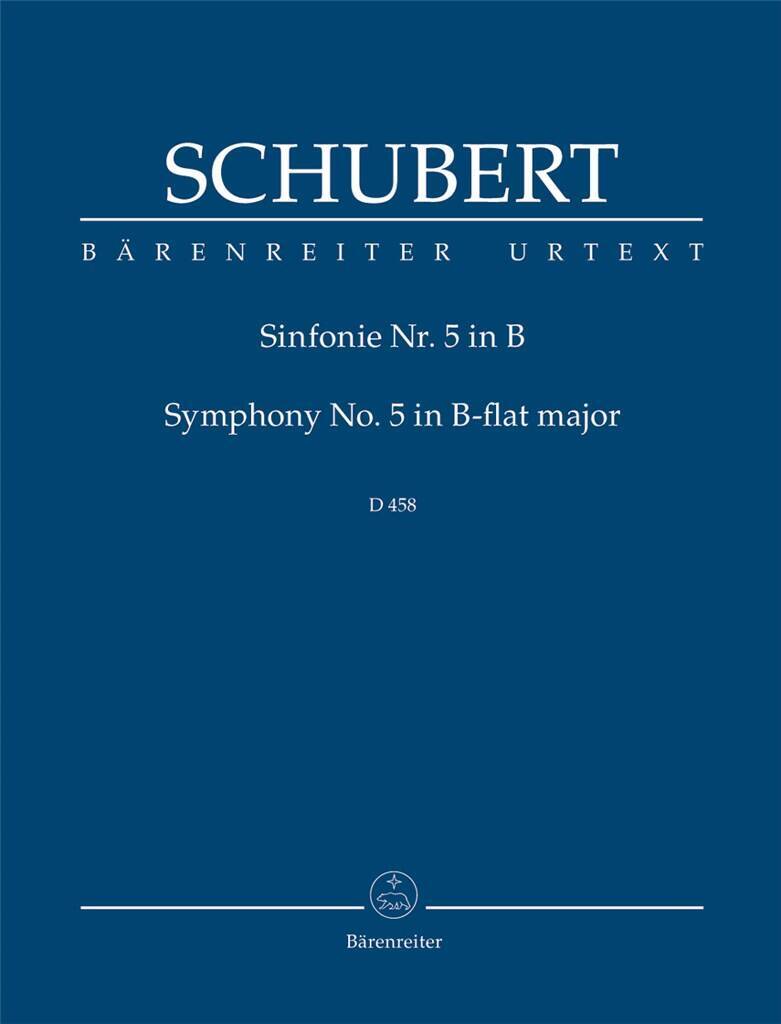 FRANZ SCHUBERT : SYMPHONY NO.5 IN B-FLAT MAJOR - D 485 - PARTITION D'ETUDE - EN SI BEMOL MAJEUR
