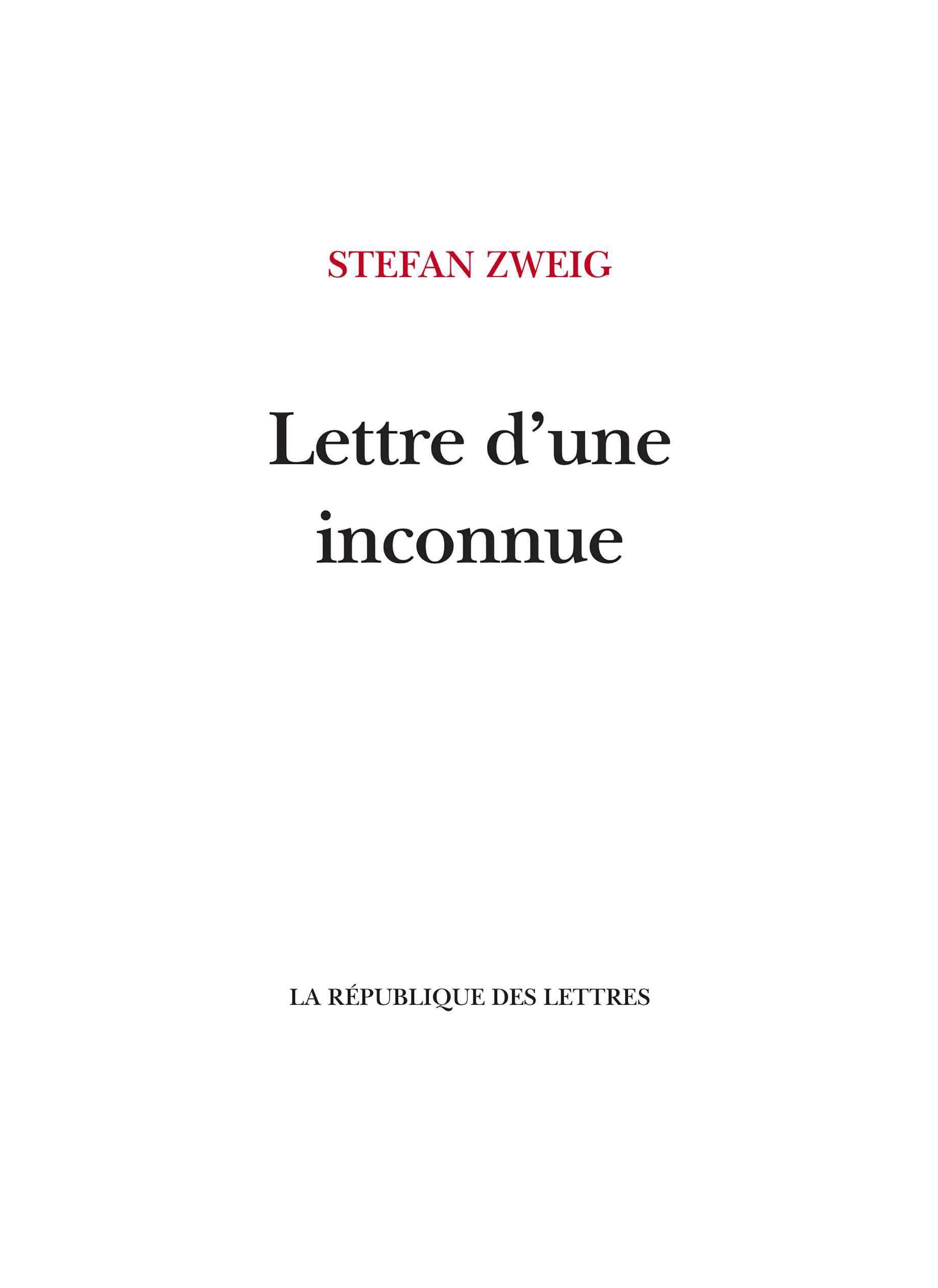 Lettre d'une inconnue
