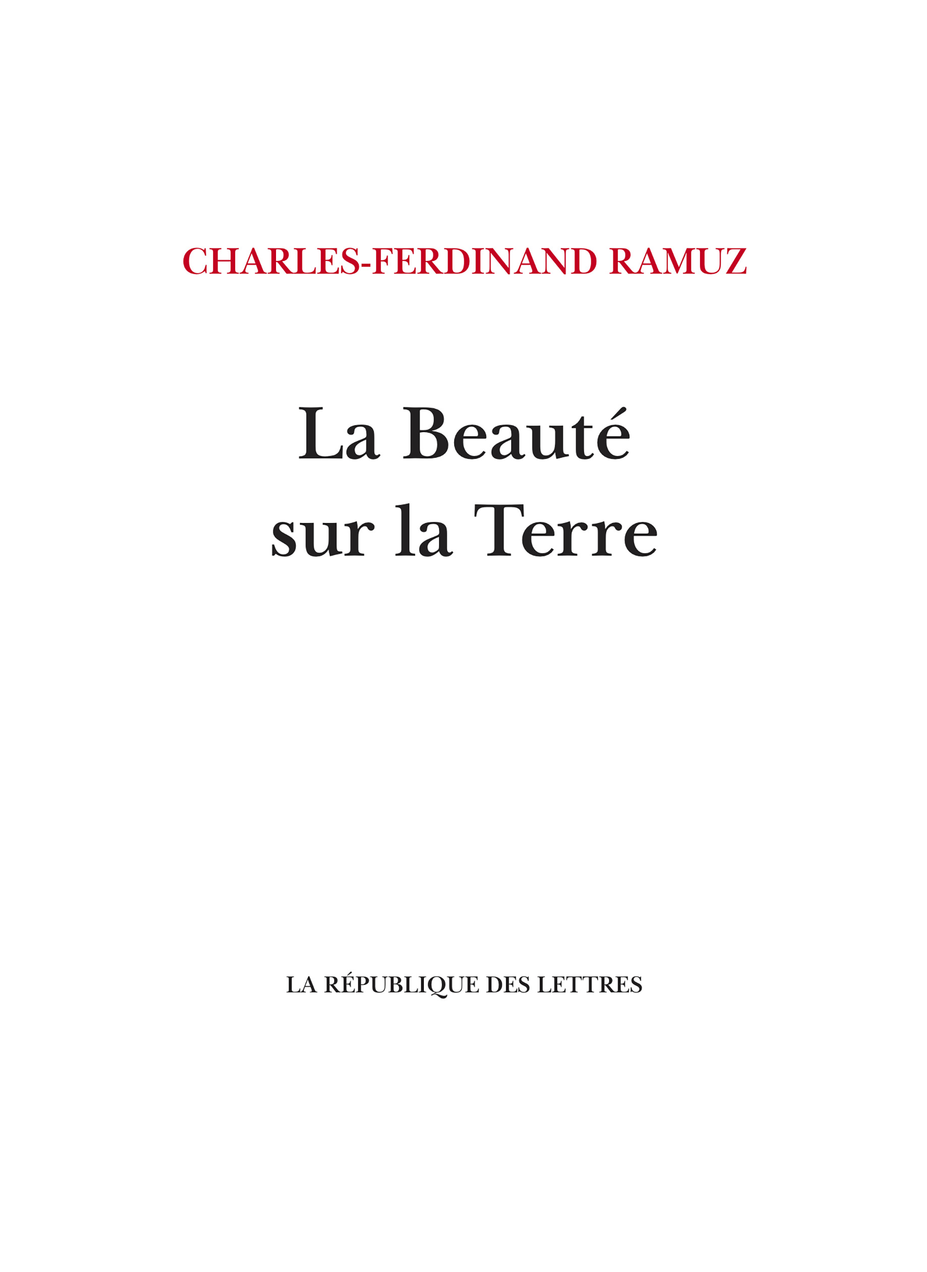 La Beauté sur la Terre