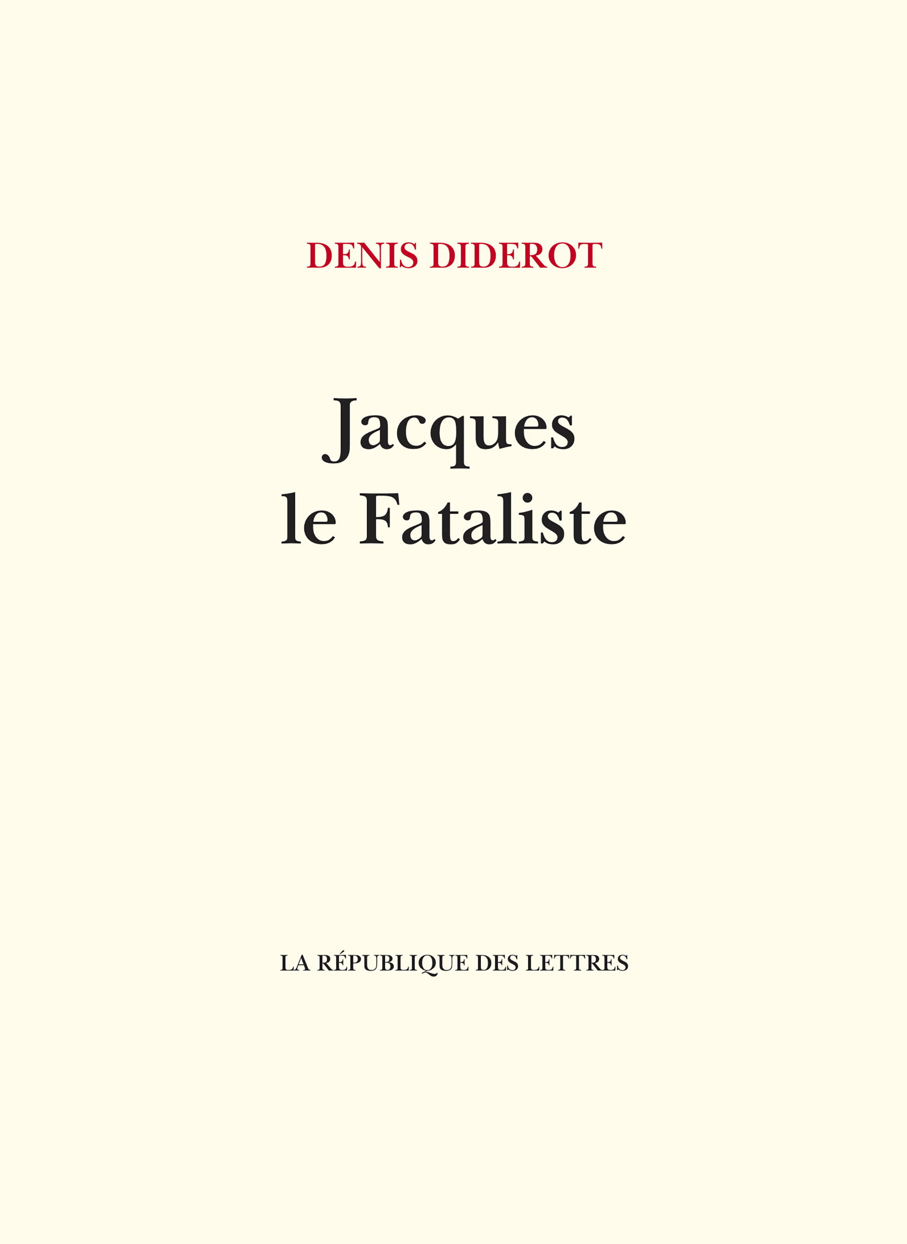 Jacques le Fataliste et son maître