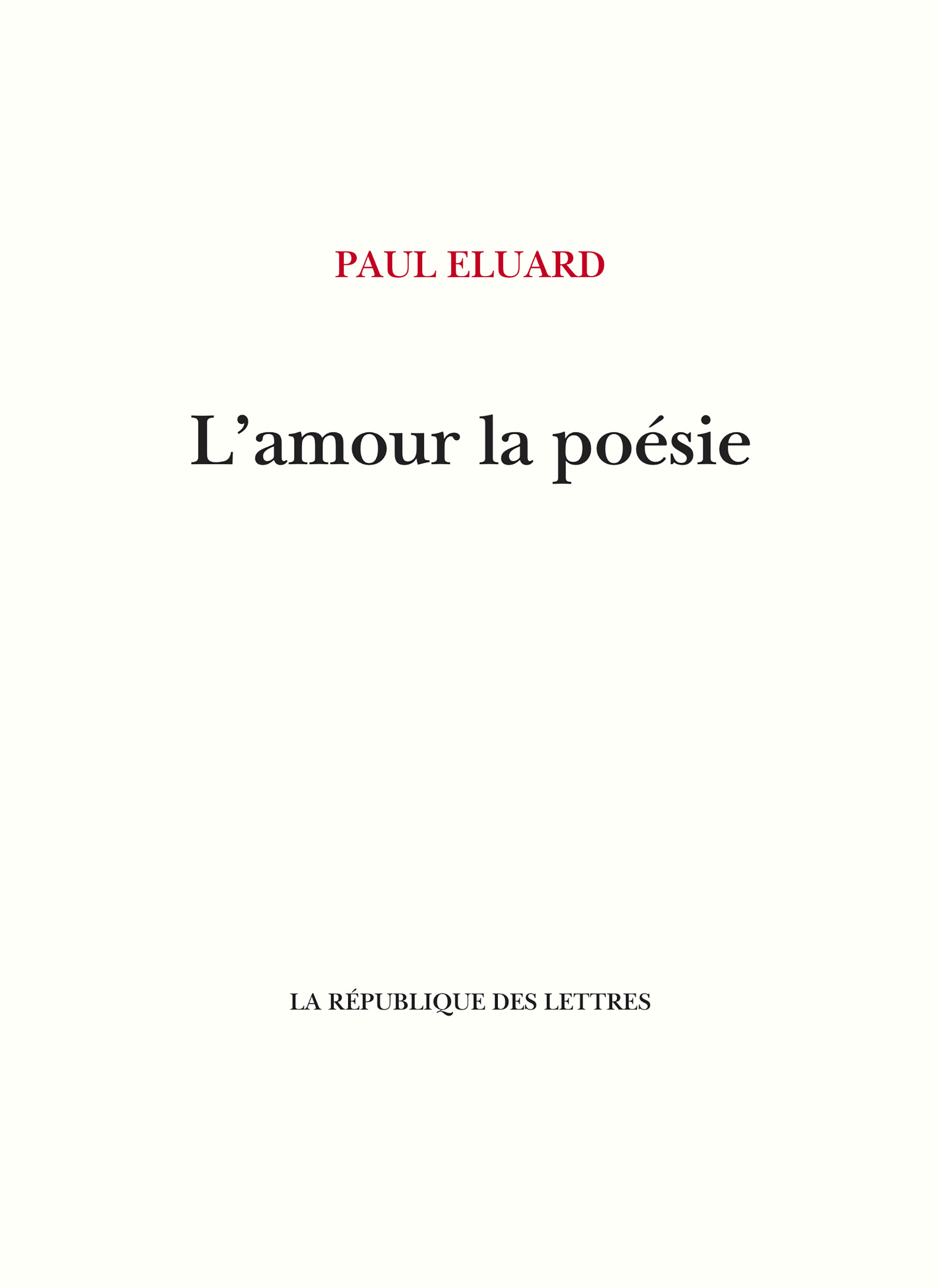 L'amour la poésie
