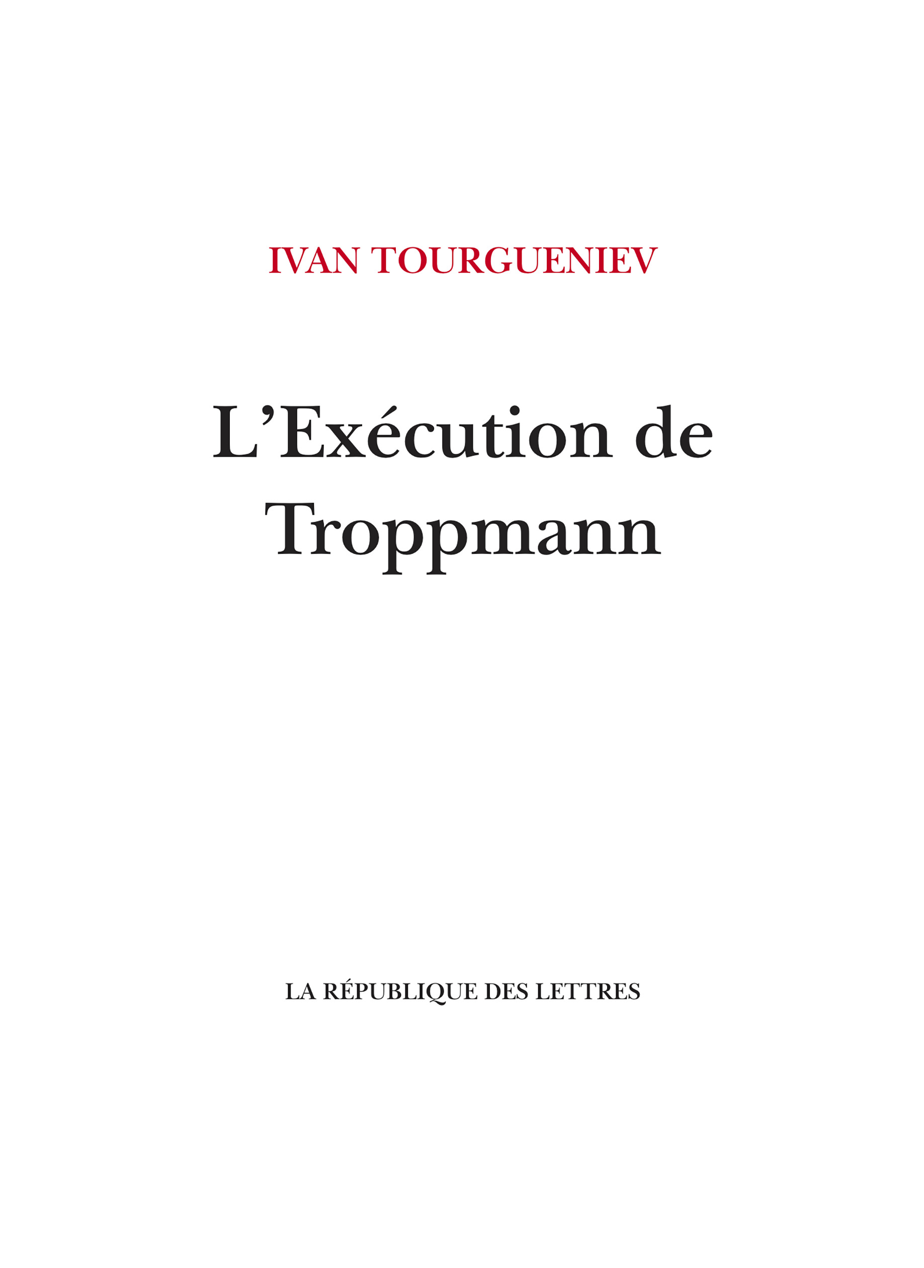 L'Exécution de Troppmann