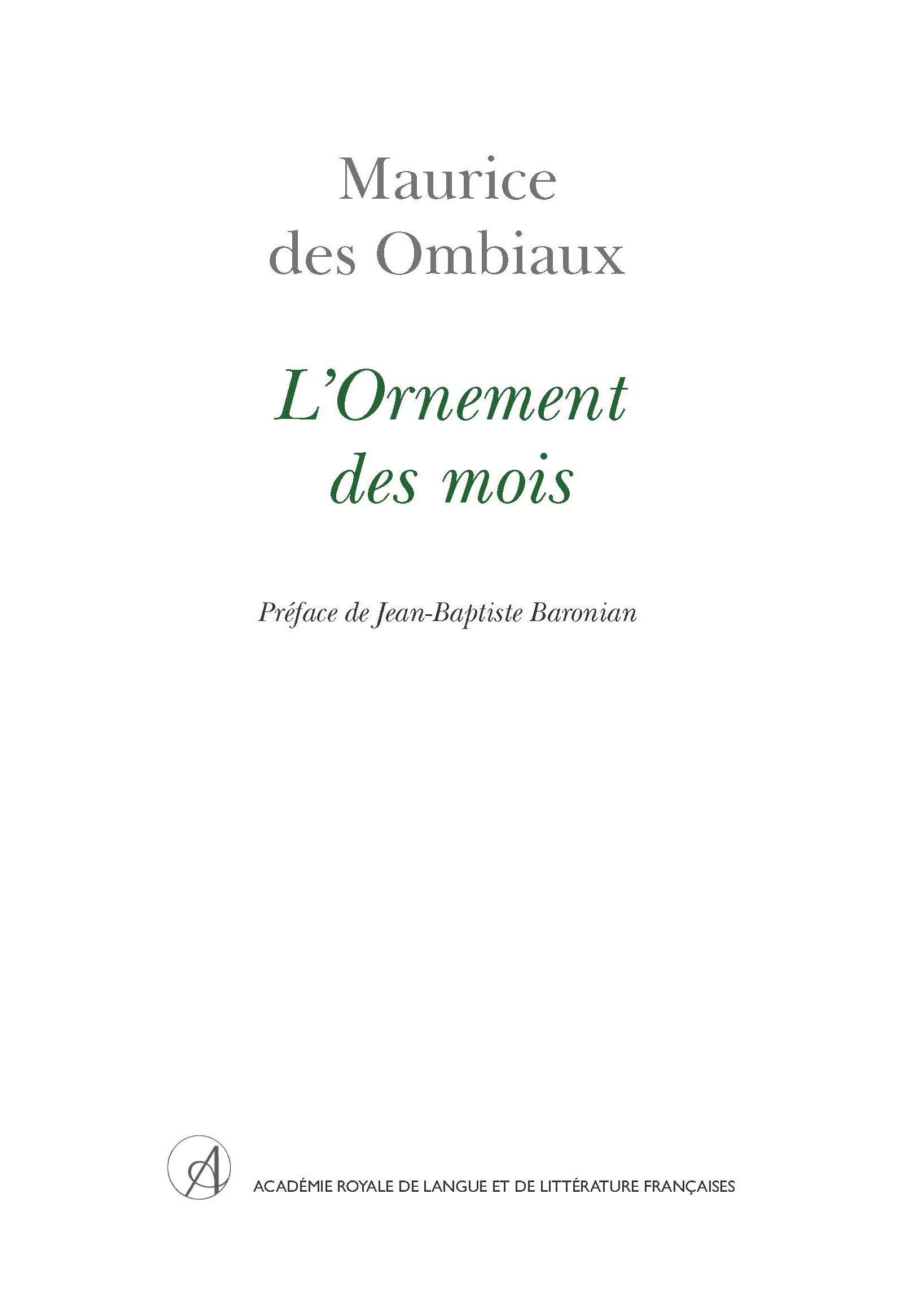 L'Ornement des mois