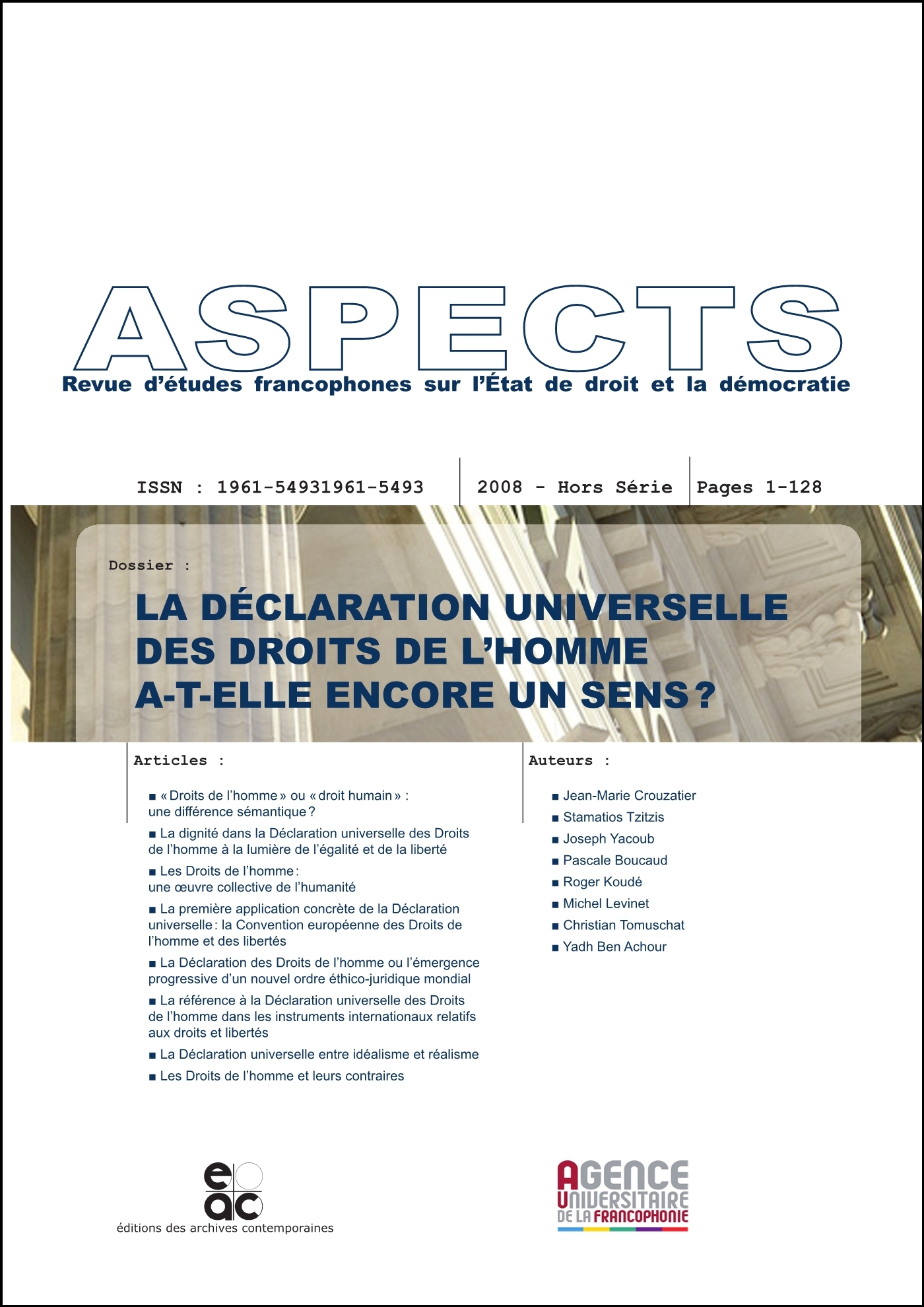 La Déclaration universelle des Droits de l'homme, Revue ASPECTS, Hors série 2008