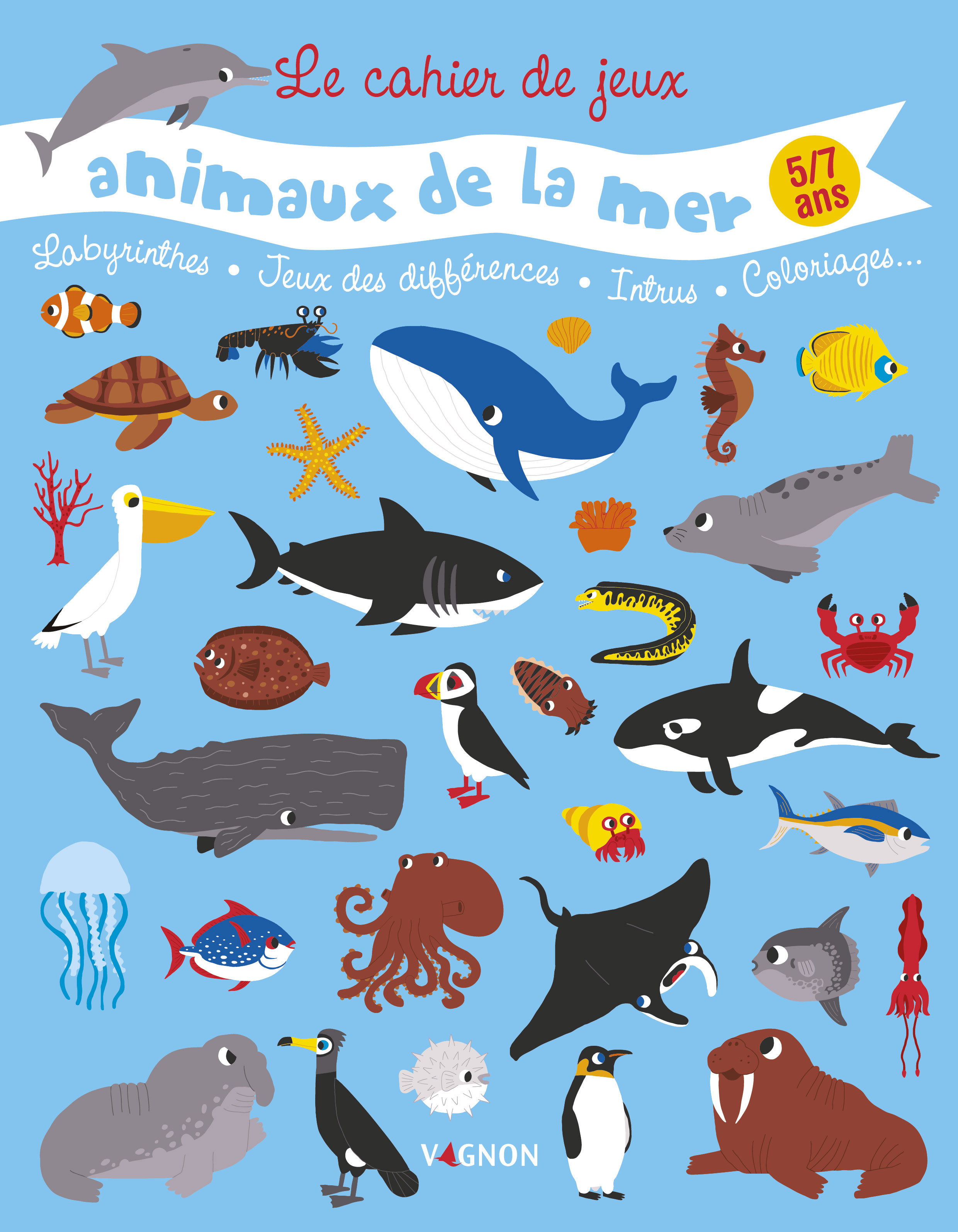 Cahier de jeux des animaux de la mer