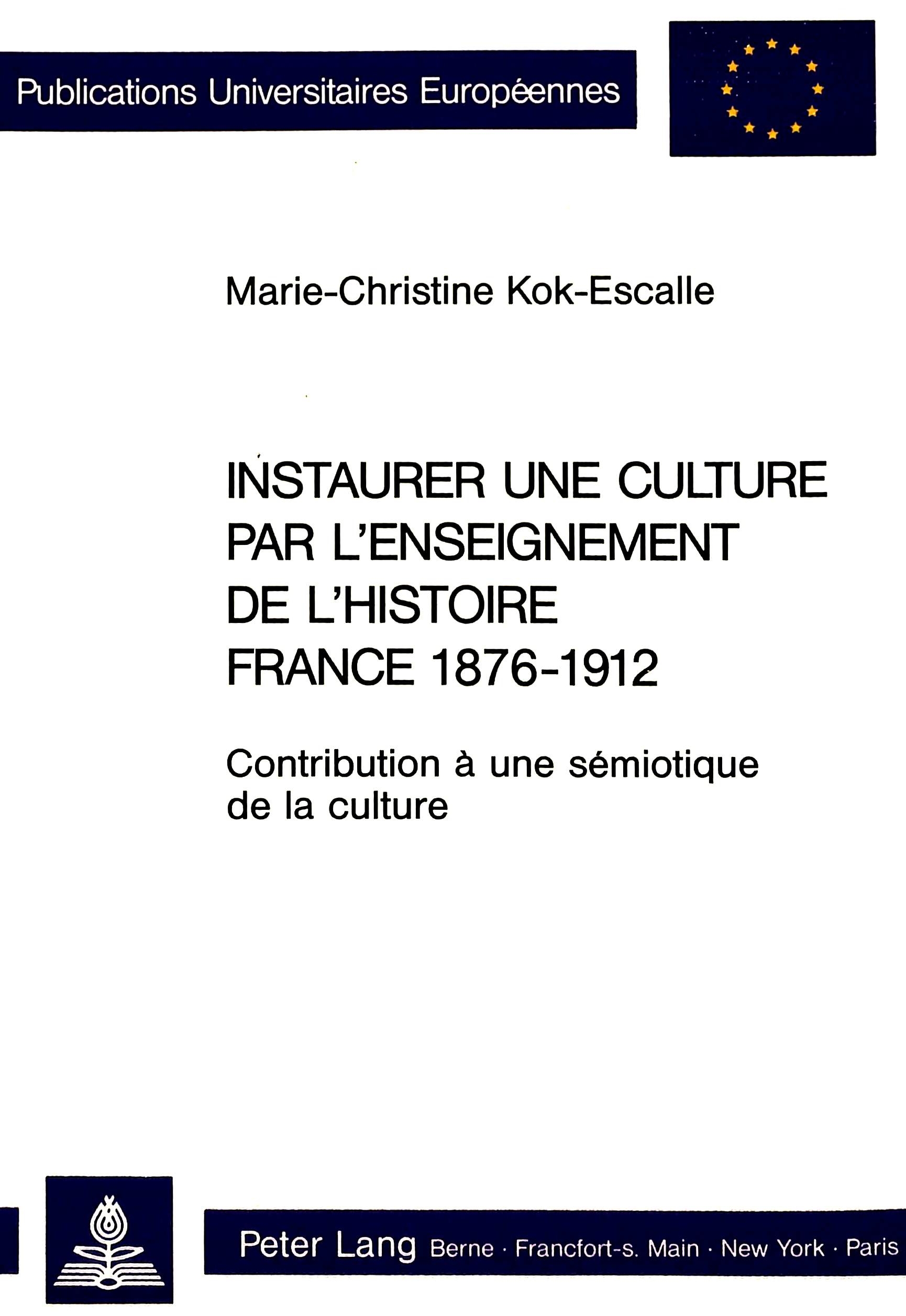 INSTAURER UNE CULTURE PAR L'ENSEIGNEMENT DE L'HISTOIRE