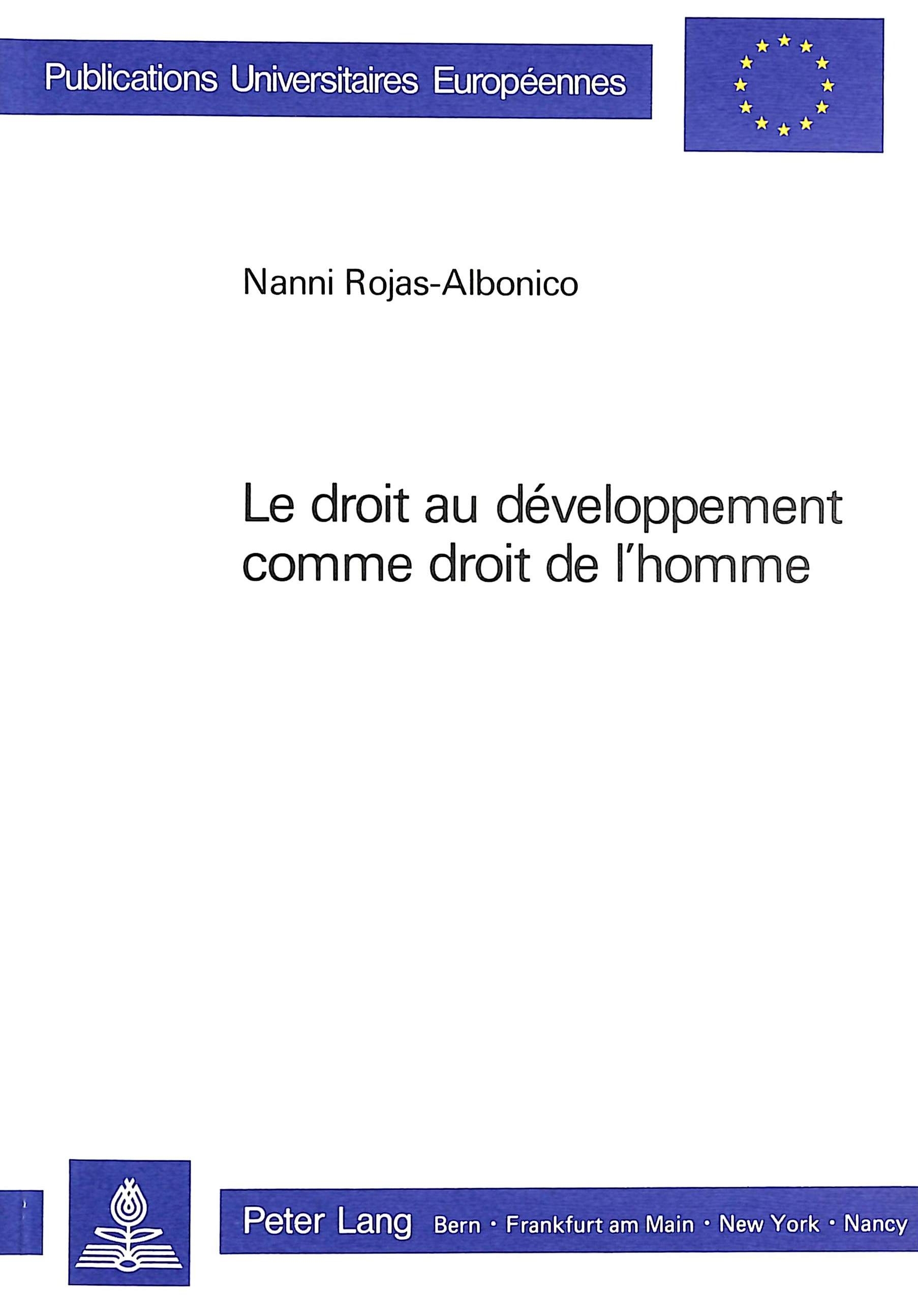 LE DROIT AU DEVELOPPEMENT COMME DROIT DE L'HOMME