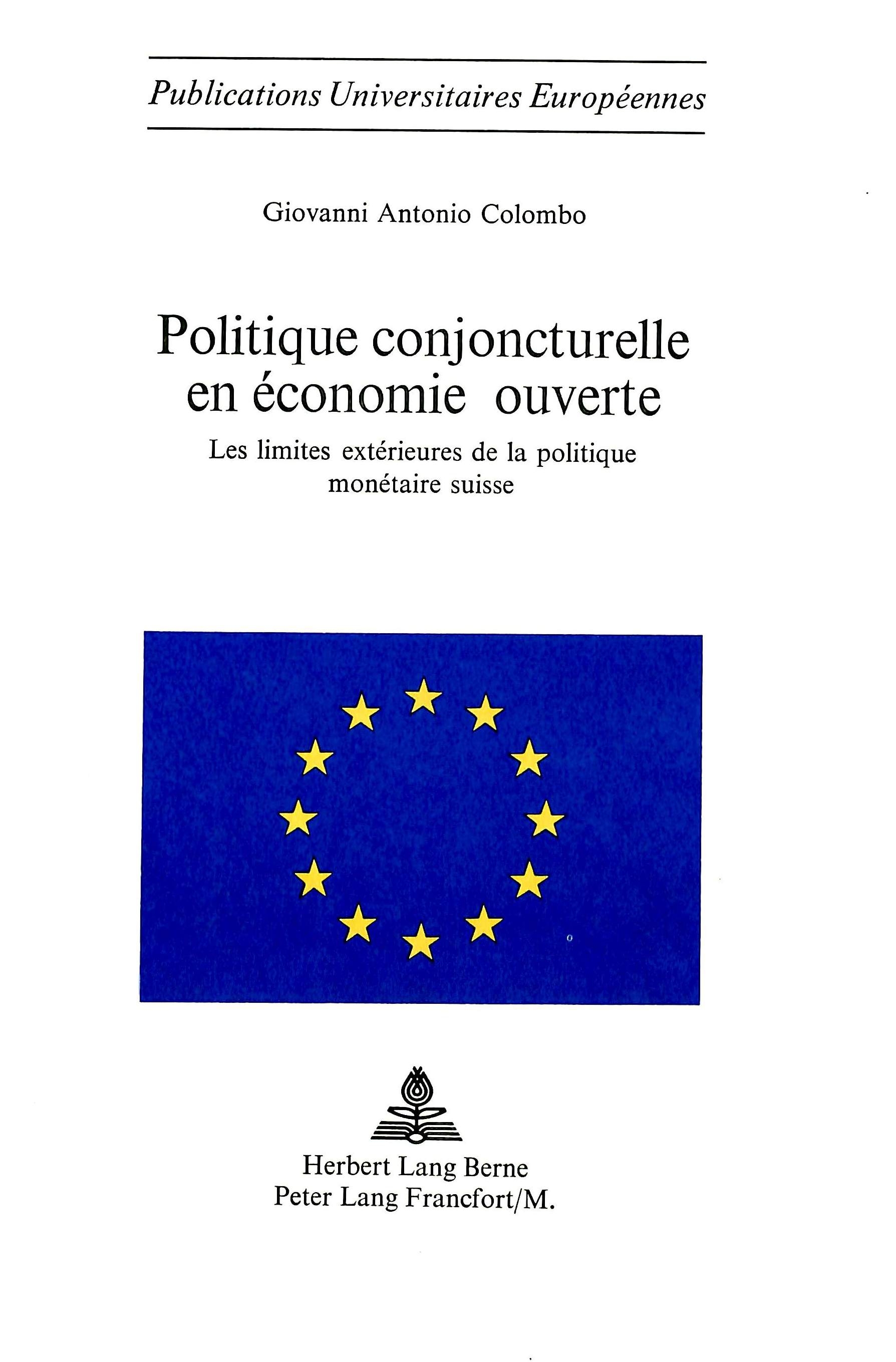 POLITIQUE CONJONCTURELLE EN ECONOMIE OUVERTE