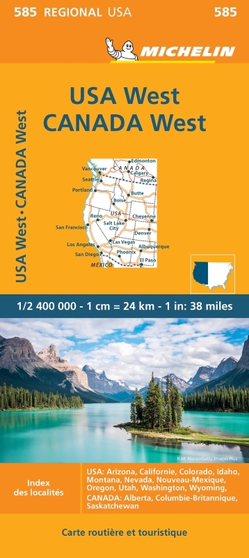 Carte Régionale Western USA, Western Canada