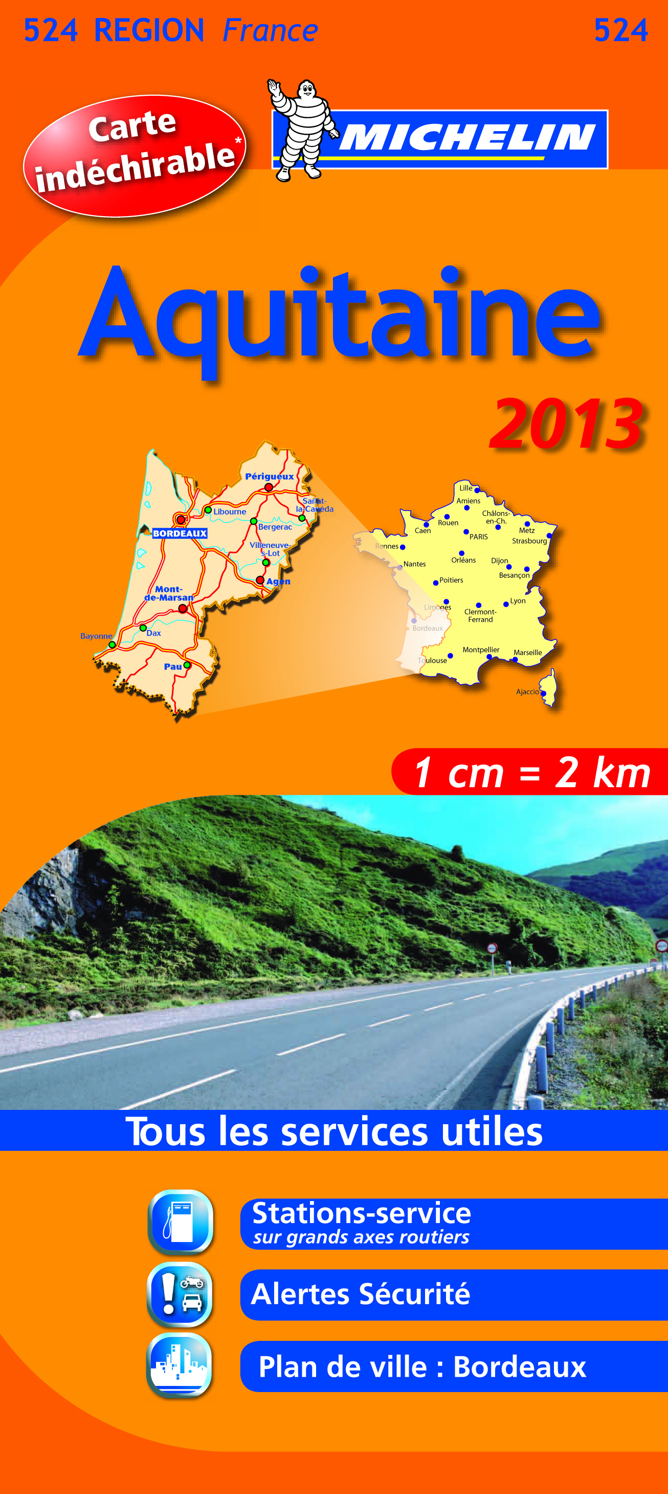 CARTE ROUTIERE 524 AQUITAINE HR 2013