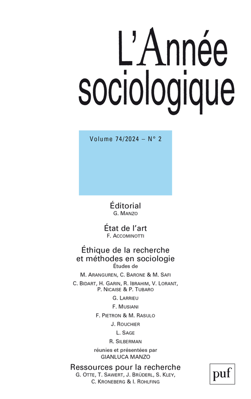 ANNEE SOCIOLOGIQUE 2024, VOL. 74(2)