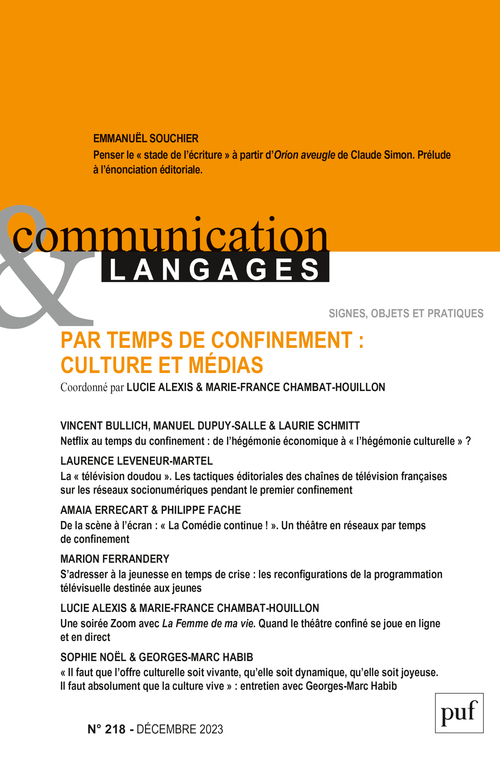 Communication et langages, 2023-4 (n° 218)