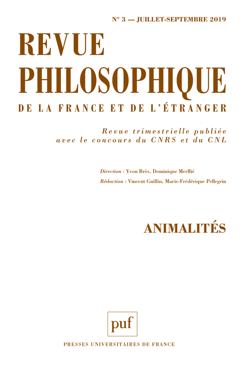Revue philosophique 2019, t. 144 (3)