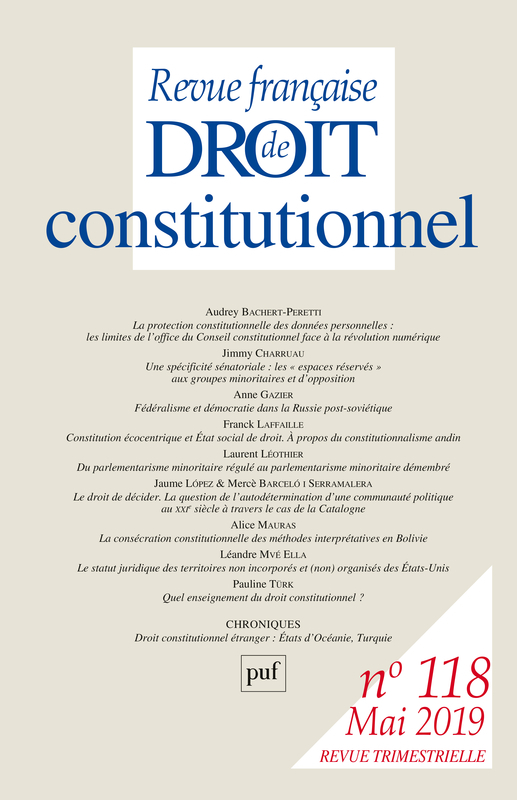 Revue française de droit constitutionnel 2019-2