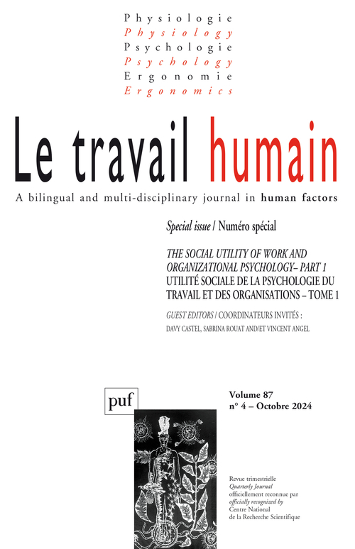 LE TRAVAIL HUMAIN 2024-4, VOL. 87, N.4
