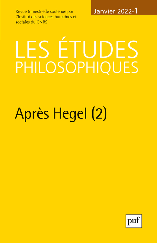Etudes philosophiques 2022, n.1