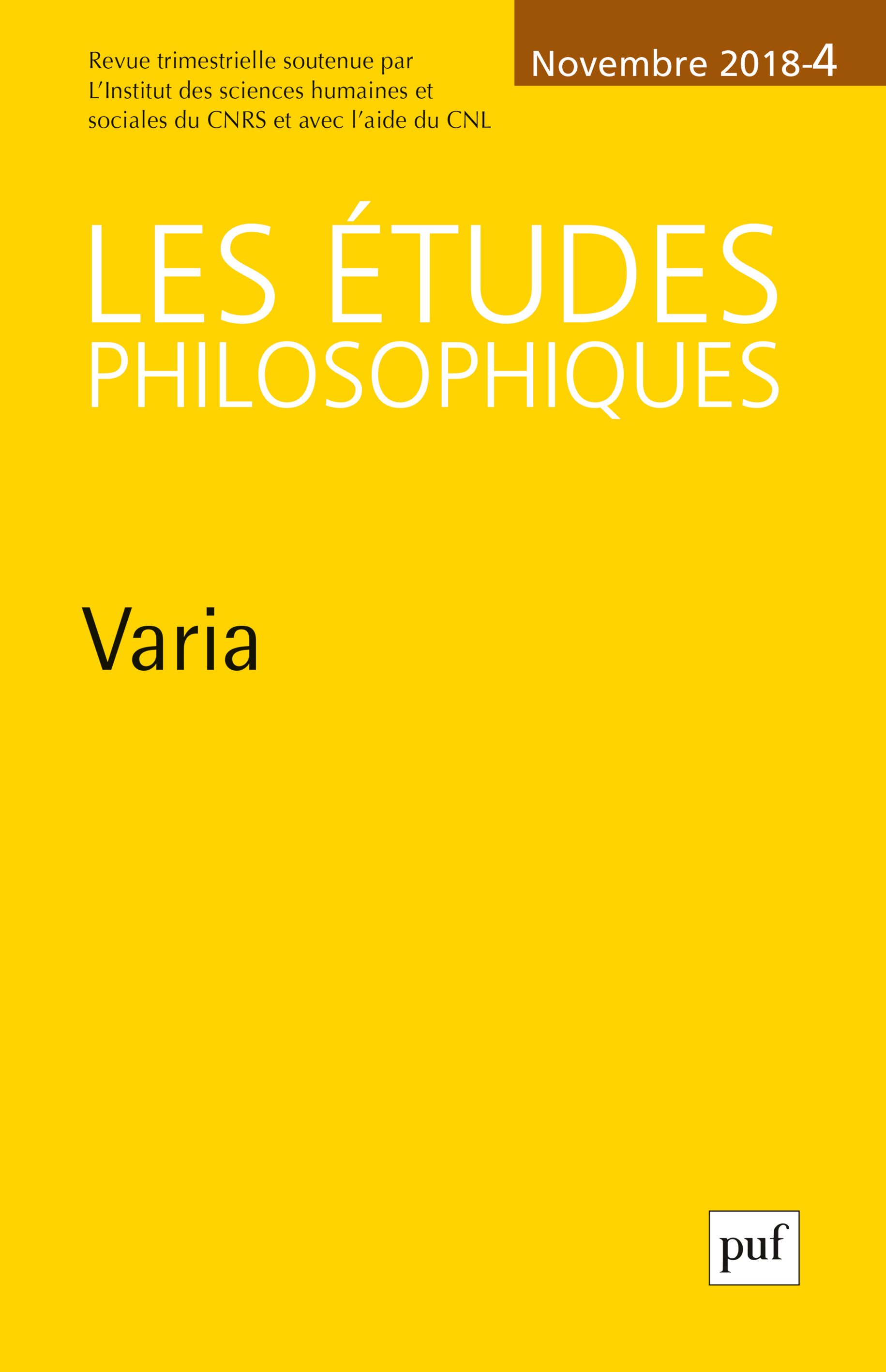 Les Etudes philosophiques 2018, n° 4