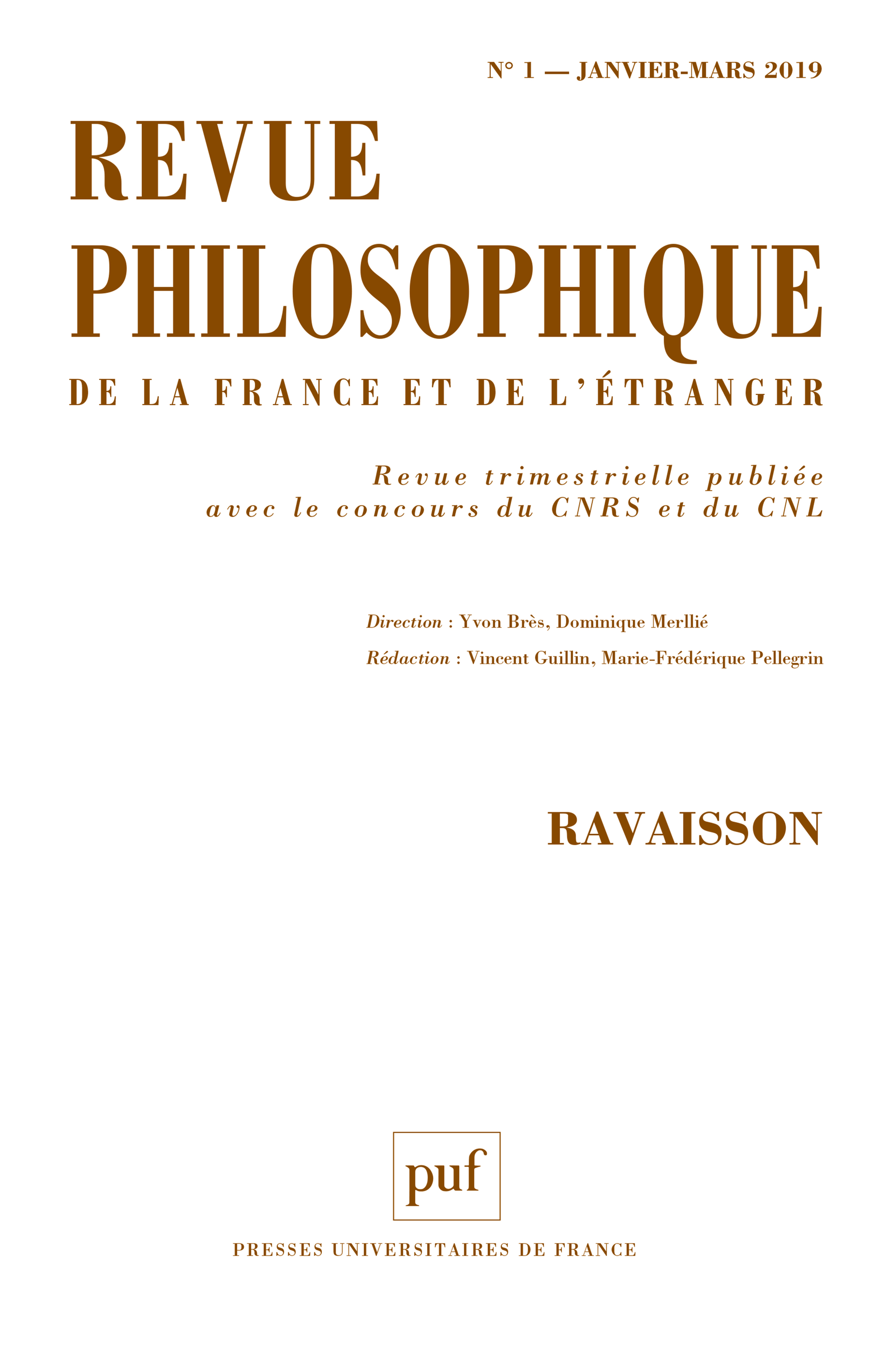 Revue philosophique 2019, t. 144 (1)