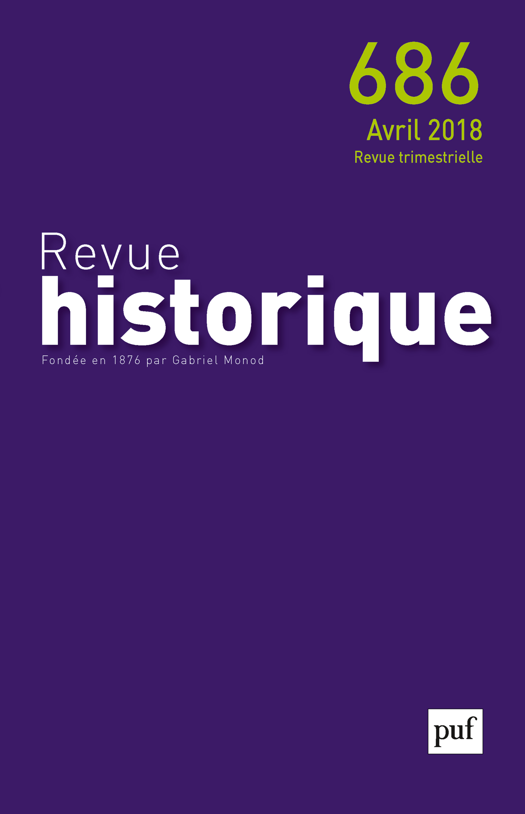 Revue historique 2018, n° 686