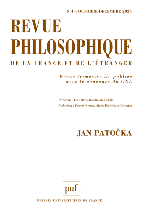 REVUE PHILOSOPHIQUE 2025, T. 150(4)