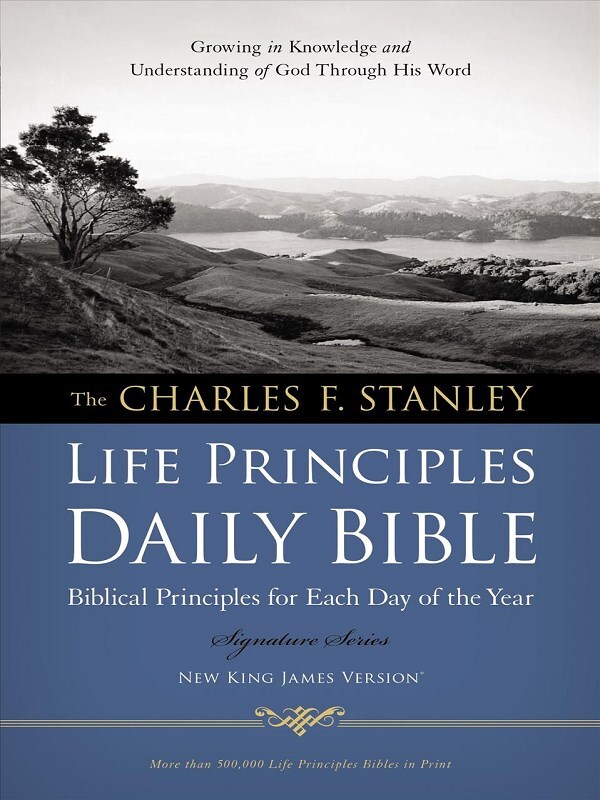 NKJV, Charles F. Stanley Life Principles Daily Bible, Paperback