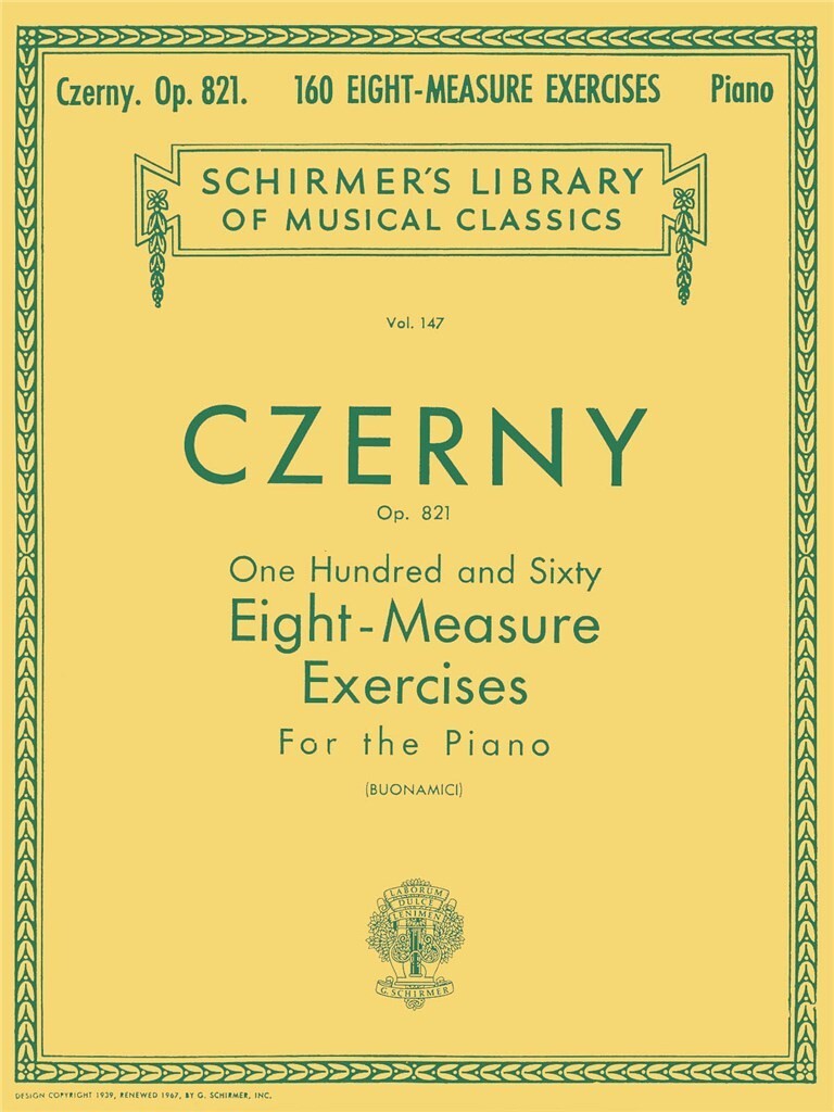 CARL CZERNY :  160 EIGHT-MEASURE EXERCISES, OP. 821