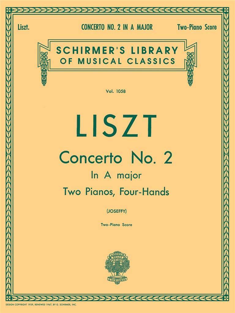 FRANZ LISZT : CONCERTO NO. 2 IN A MAJOR - TWO PIANOS, FOUR HANDS