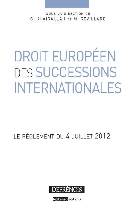 DROIT EUROPÉEN DES SUCCESSIONS INTERNATIONALES