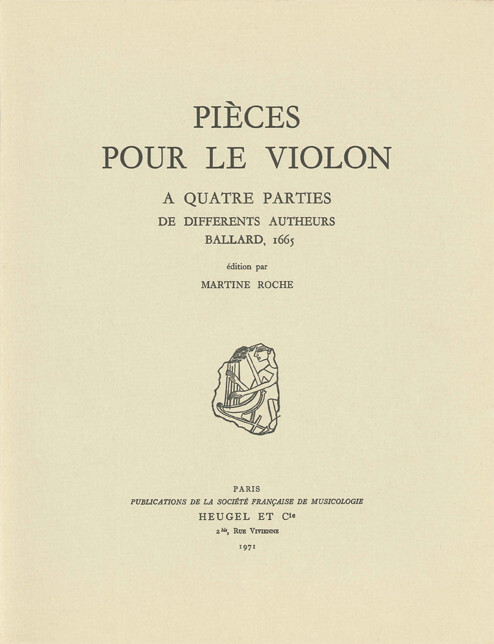 Pièces pour le violon à quatre parties de différents autheurs