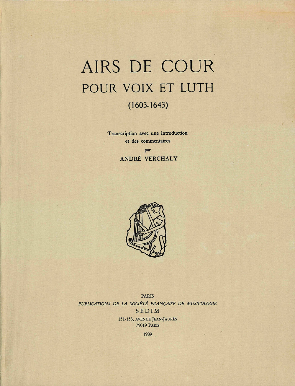 Airs de cour pour voix et luth