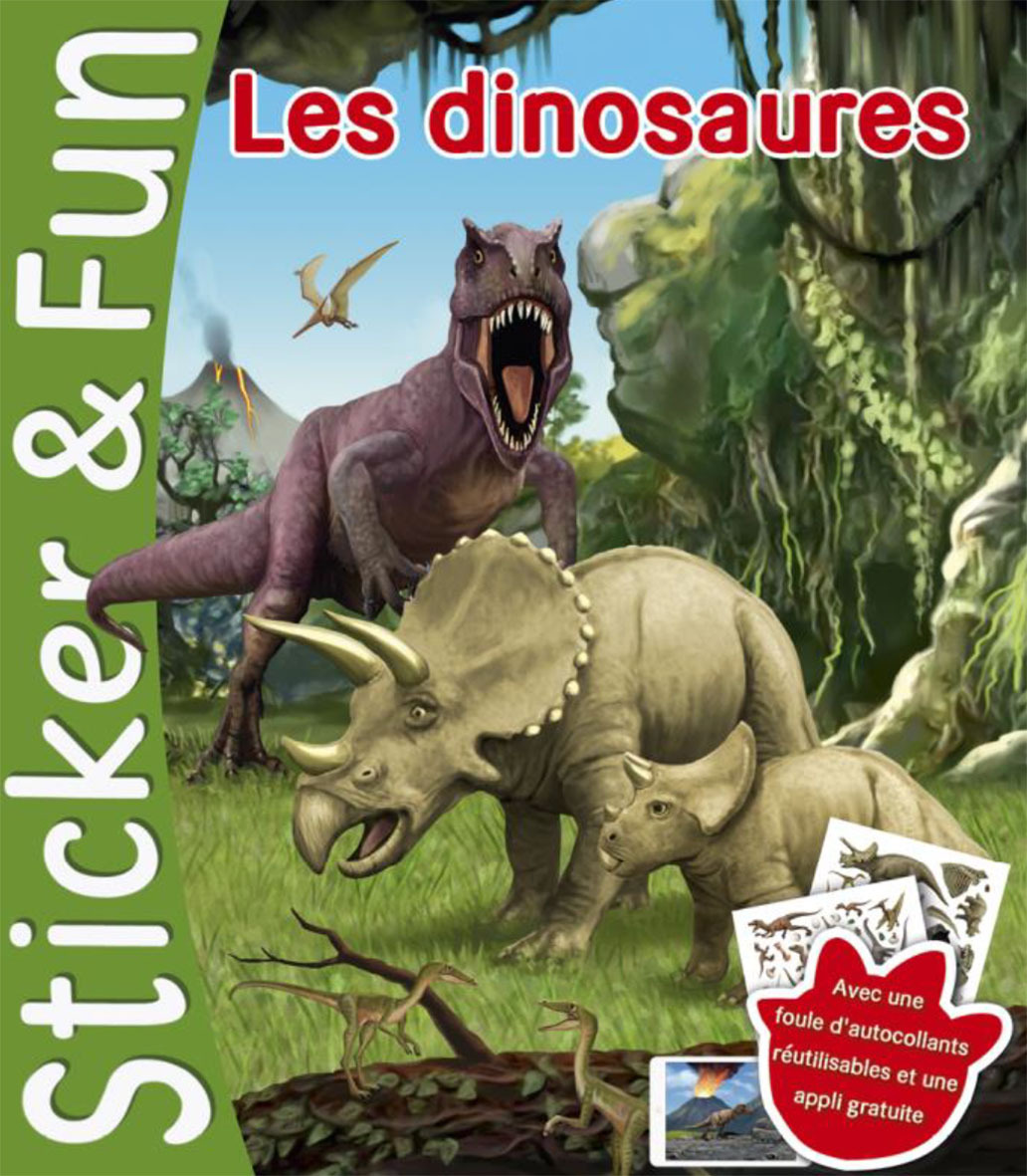 DINOSAURES STICKER AND FUN - 2 EN 1