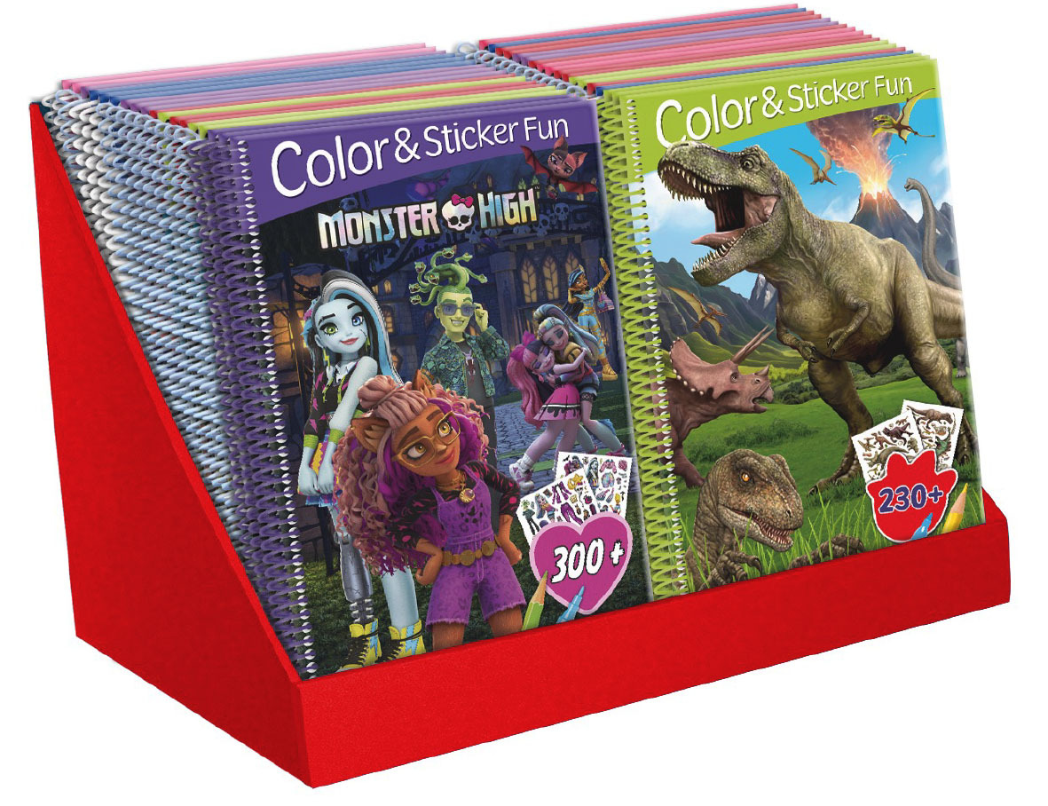 PLV COMPTOIR PLEINE 24EX - 3D LENTICULAR COLOR AND STICKER FUN  (4EX/TITRE - 6 TITRES)  - L 38 X P 1