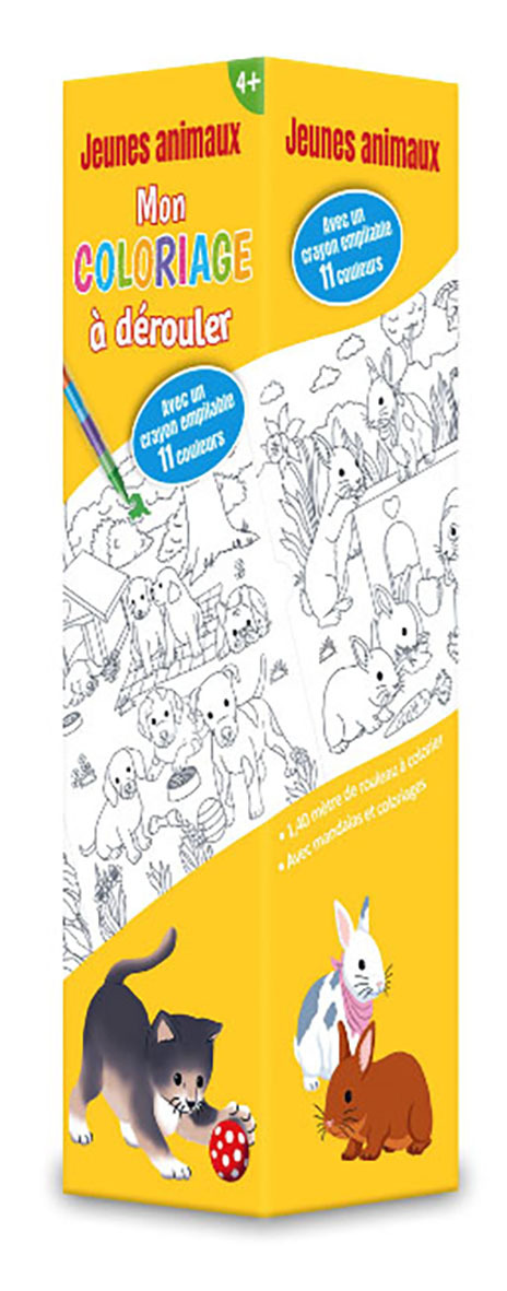JEUNES ANIMAUX - MON COLORIAGE A DEROULER - 142CM X 21CM