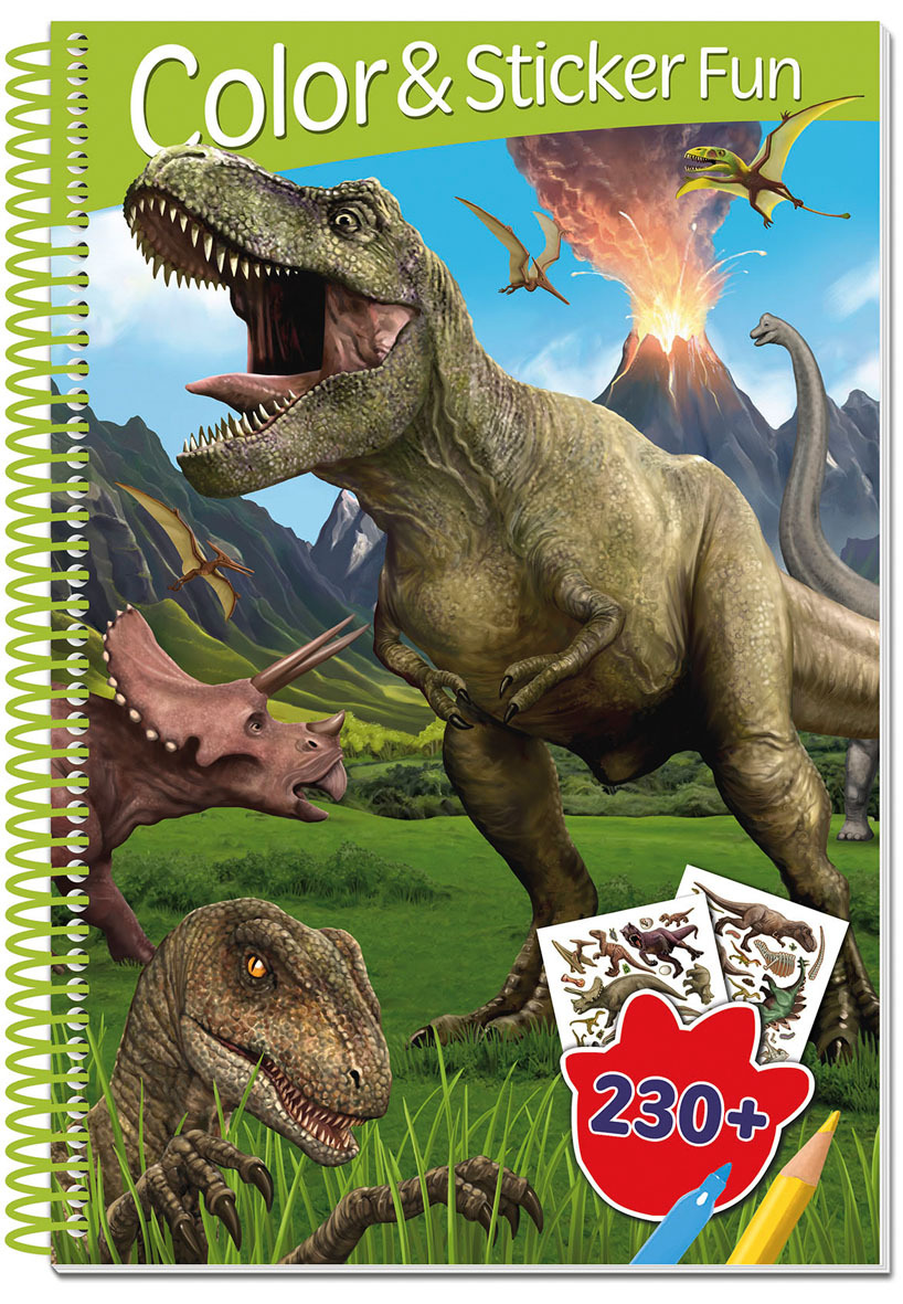 DINOSAURES - 3D LENTICULAR COLOR AND STICKER FUN