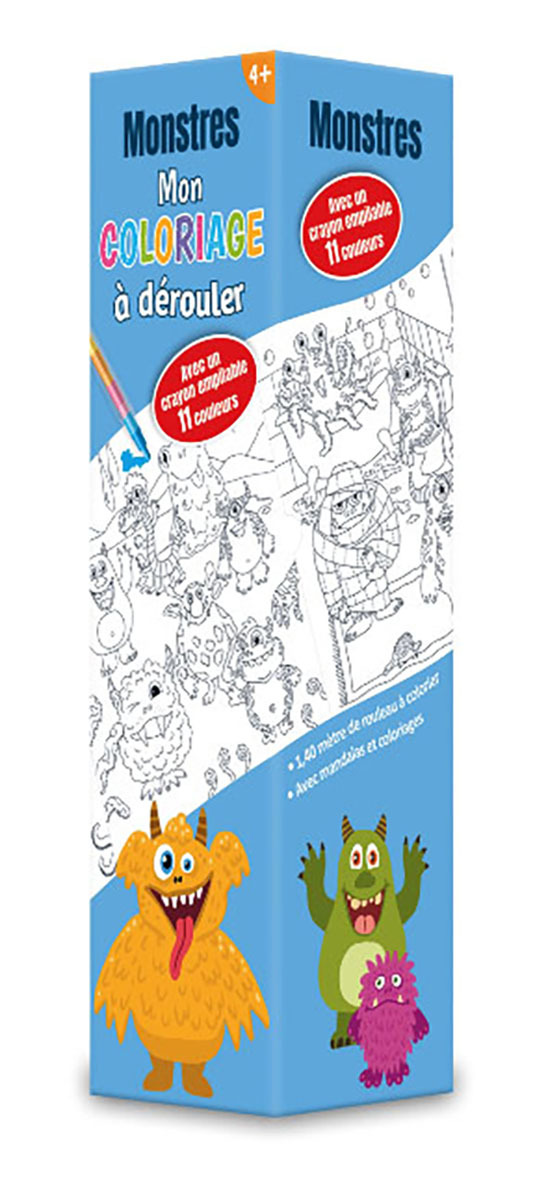 MONSTRES - MON COLORIAGE A DEROULER - 142CM X 21CM