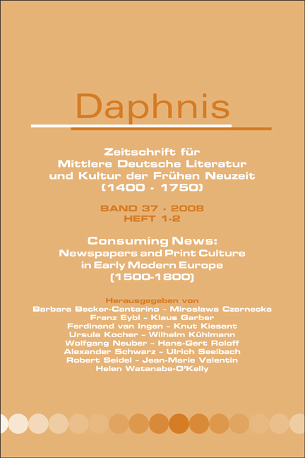 CONSUMING NEWS NEWSPAPERS AND PRINT CULTURE IN EARLY MODERN EUROPE (1500-1800)