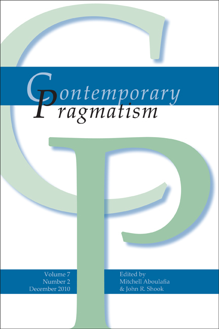 CONTEMPORARY PRAGMATISM. VOLUME 7, NUMBER 2. DECEMBER 2010