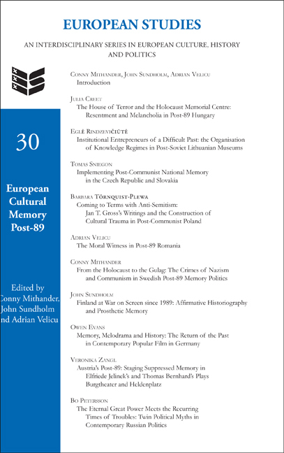 EUROPEAN CULTURAL MEMORY POST-89