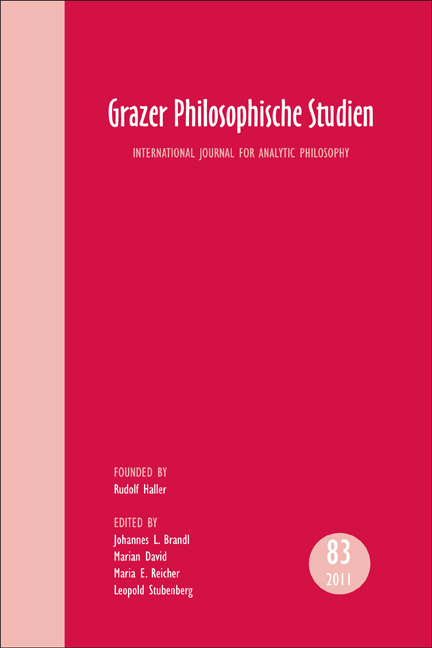 GRAZER PHILOSOPHISCHE STUDIEN, VOL. 83 - 2011. INTERNATIONAL JOURNAL FOR ANALYTIC PHILOSOPHY