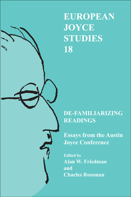 DE-FAMILIARIZING READINGS. ESSAYS FROM THE AUSTIN JOYCE CONFERENCE